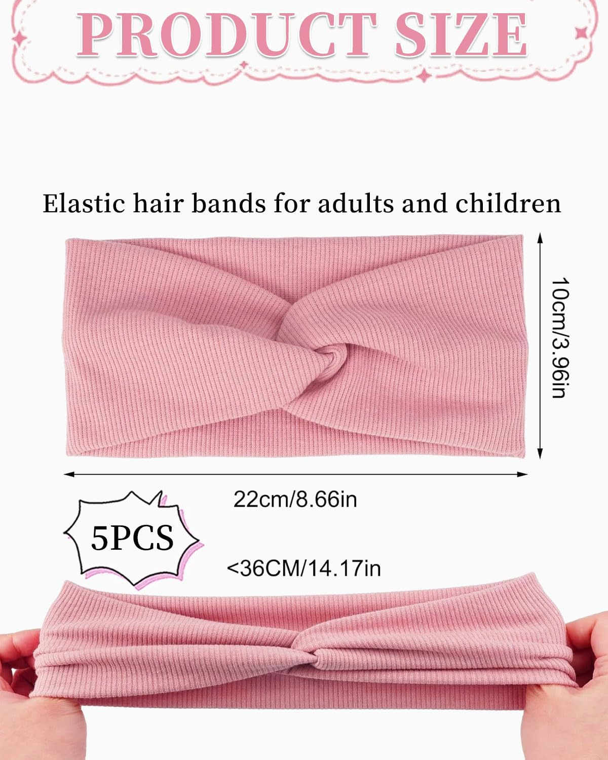 MYGLOAR Women'S Headbands, Non-Slip, Sports, Women'S Elastic Hair Bands, Girls Twist Headbands, Headbands, Elastic Headbands, Hair Bobbles Made of Cotton for Autumn and Winter image number 3