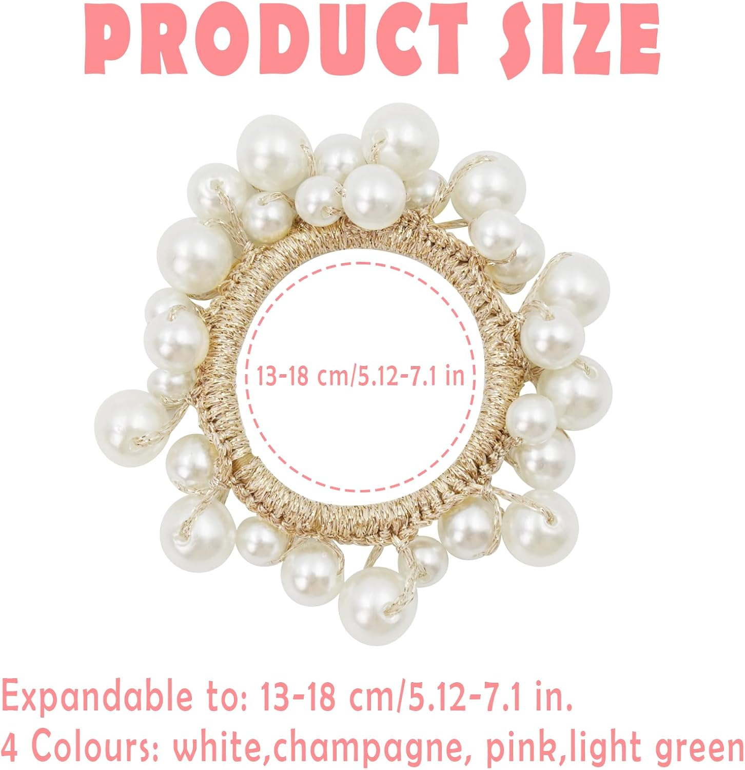 Coriver Women'S Hair Accessories, Pack of 4 Pearls Hair Elastic, Elastic Beads Hair Accessories with Beads, Scrunchies Pearls Rhinestone for Women, Hair Bobbles Scrunchies Girls, Hair Accessories image number 2