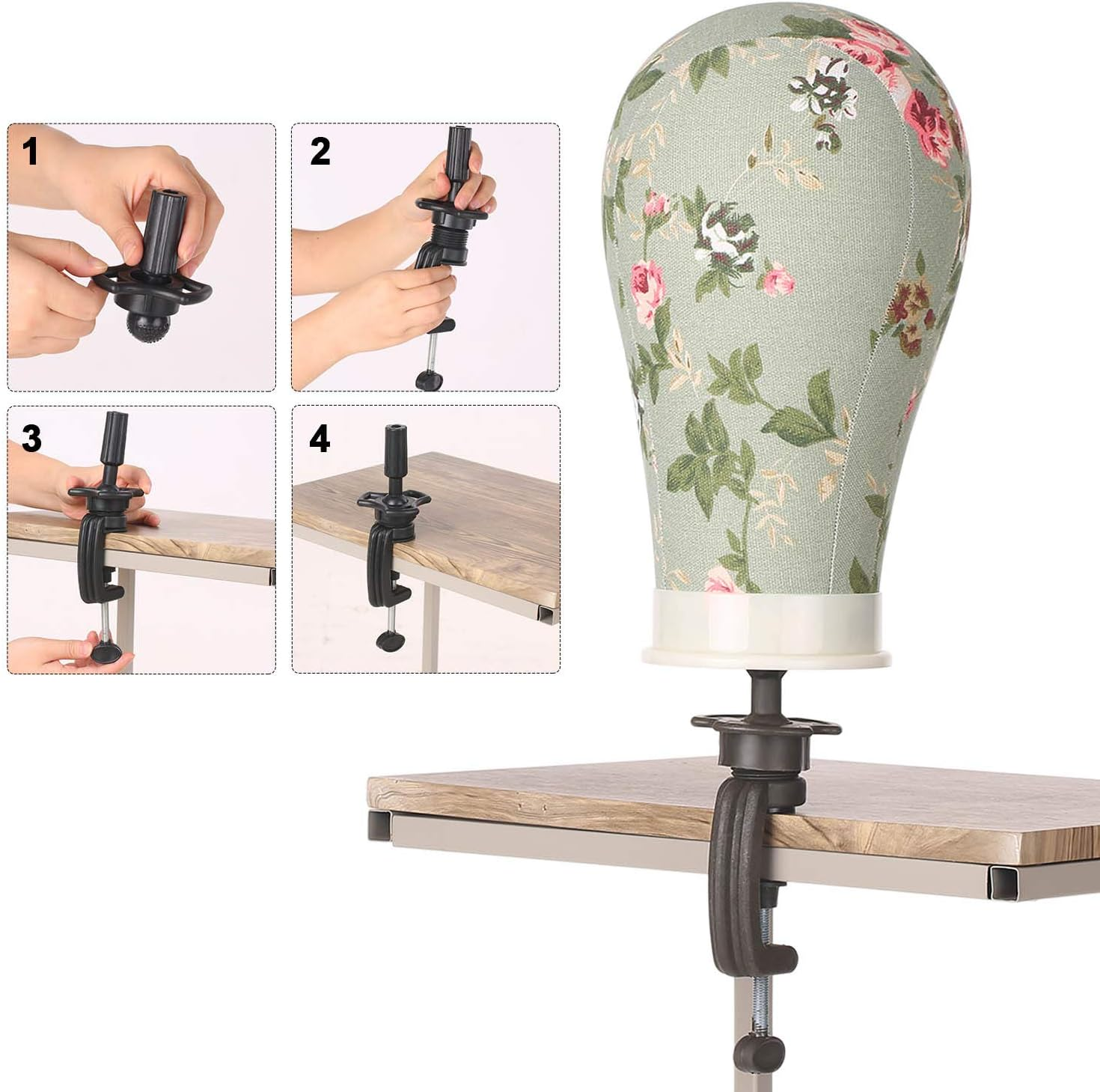 21~25 Inches Wig Head Mannequin Head Wig Display Styling Head with T-Pins Wig Mannequin Head Stand image number 2