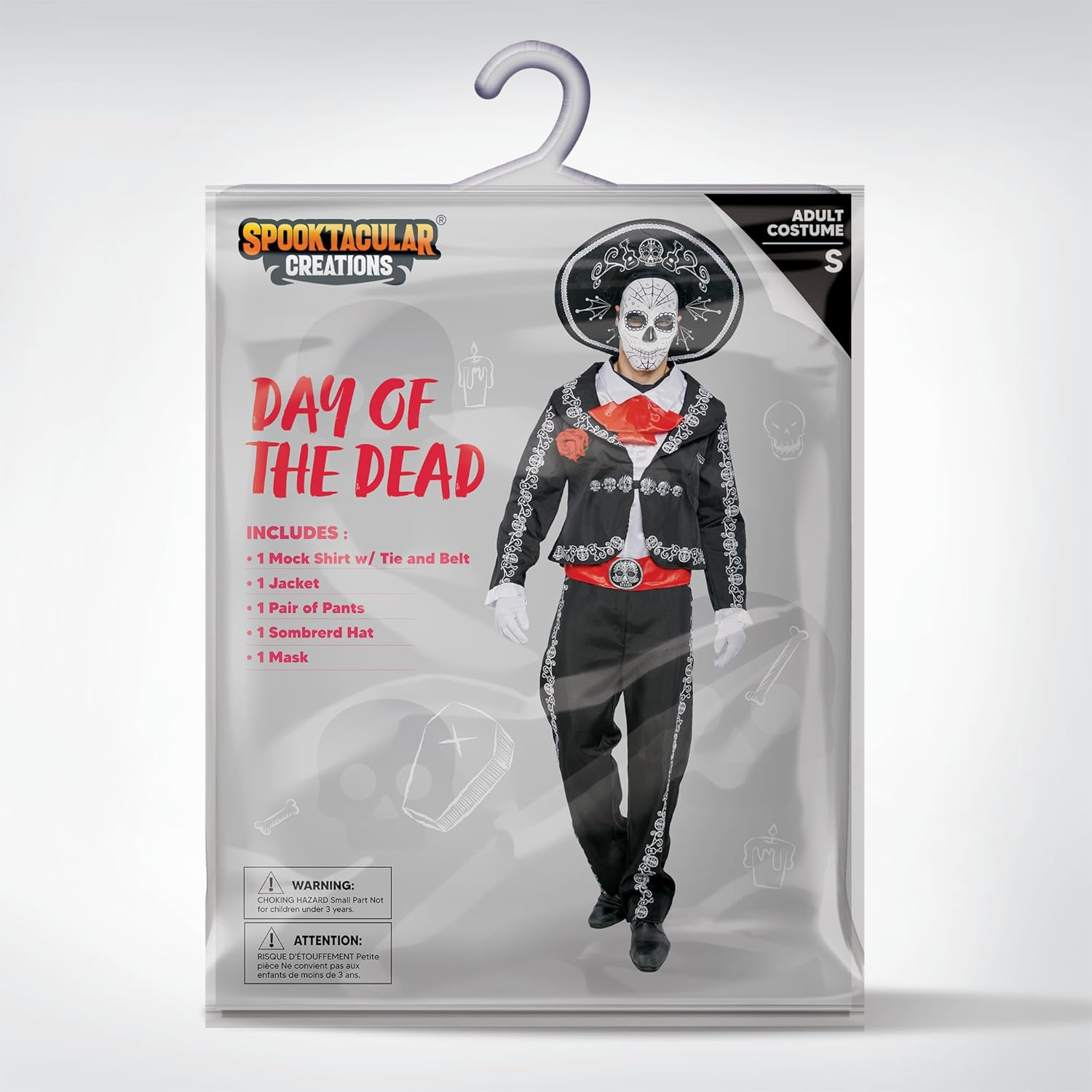 Spooktacular Creations Halloween Mens Day of the Dead Costume, Mariachis Skeleton Costume image number 4