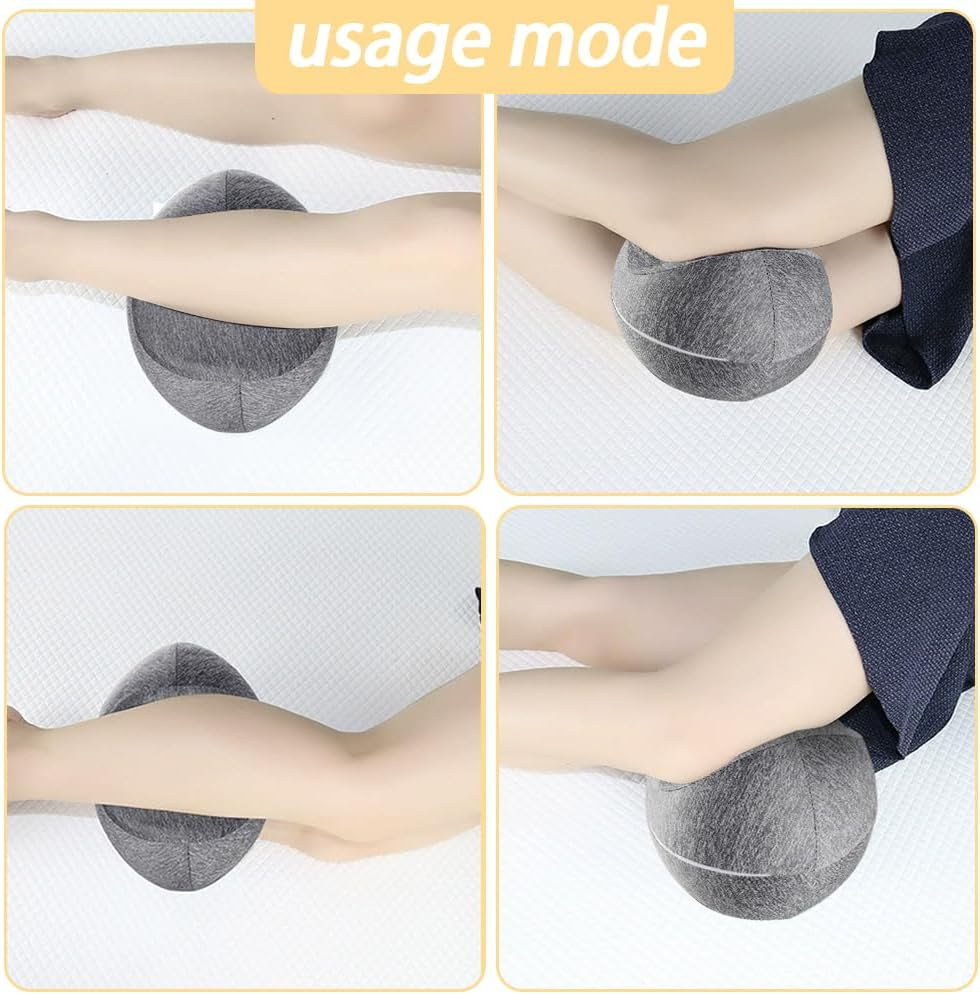 Knee Pillow Sleeping on Side, Memory Foam Contour Leg Pillow Cooling Bed Wedge Back Support Pillows, Pain Relief Lower Back Sciatica Hip Joints, Ergonomic Pregnancy Sleep Knee Cushion, Grey image number 4