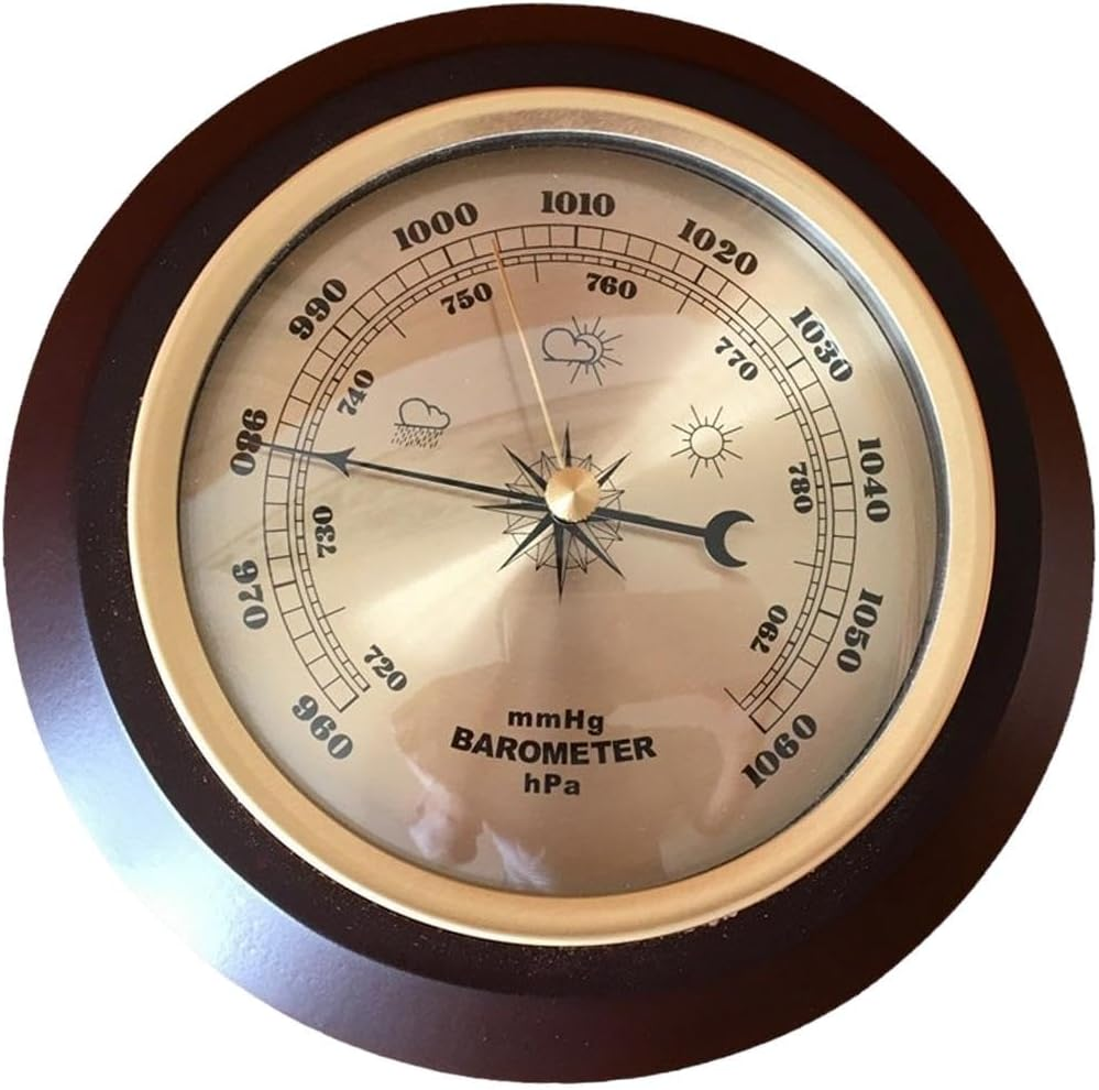 Wall Mounted Barometer Meter Hanging Weather Station Easy Reading Pressure Gauge Dia 7In for Dining Room Terraces Yacht Boat image number 1