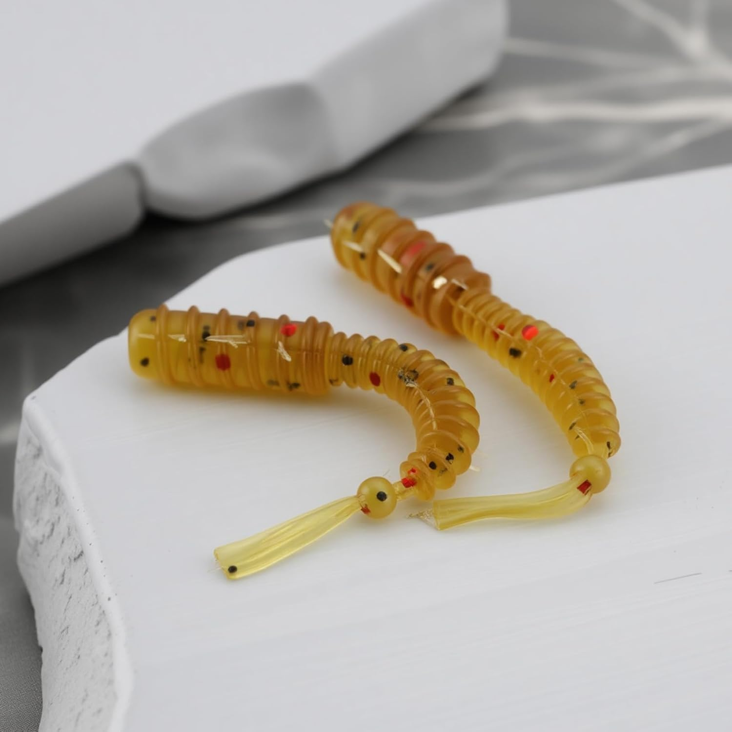 SING F LTD 20Pcs 45Mm Insect Bait Natural Lures Fishing Jig Suitable for Bass Carp Trout Brown image number 6