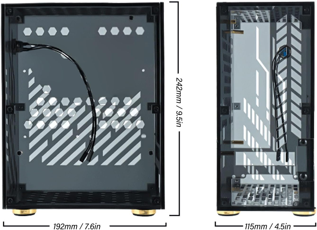 Mini ITX Case Gaming Computer Chassis Vented Panels Small Power Supply Support 170X170Mm Motherboard Graphics Cards up to 180Mm Long 2 X 2.5" SSD image number 5