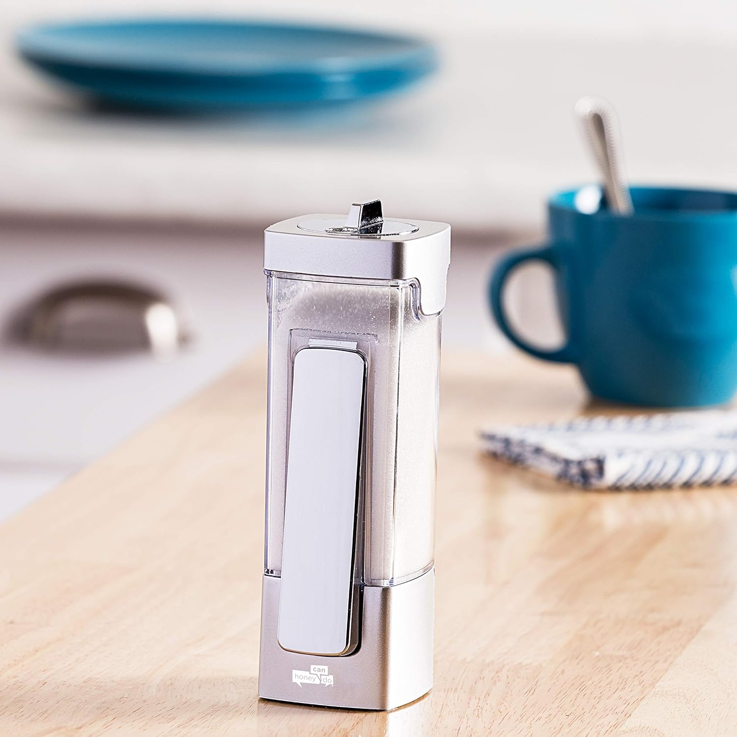 Zevro KCH-06073 Pro Sugar 'N More Dispenser - Silver Silver/Chrome 8 Oz - Red/Chrome image number 3