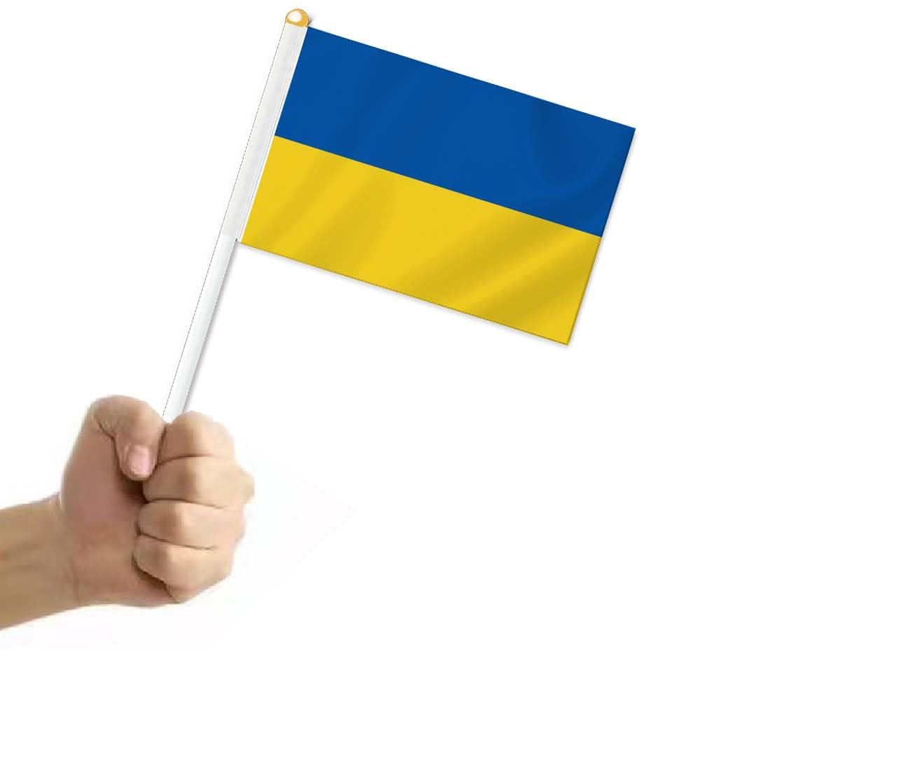 10 PCS Ukraine Handheld Small Flag, Ukrainians Hand Held Mini Decor Decoration Banner image number 2