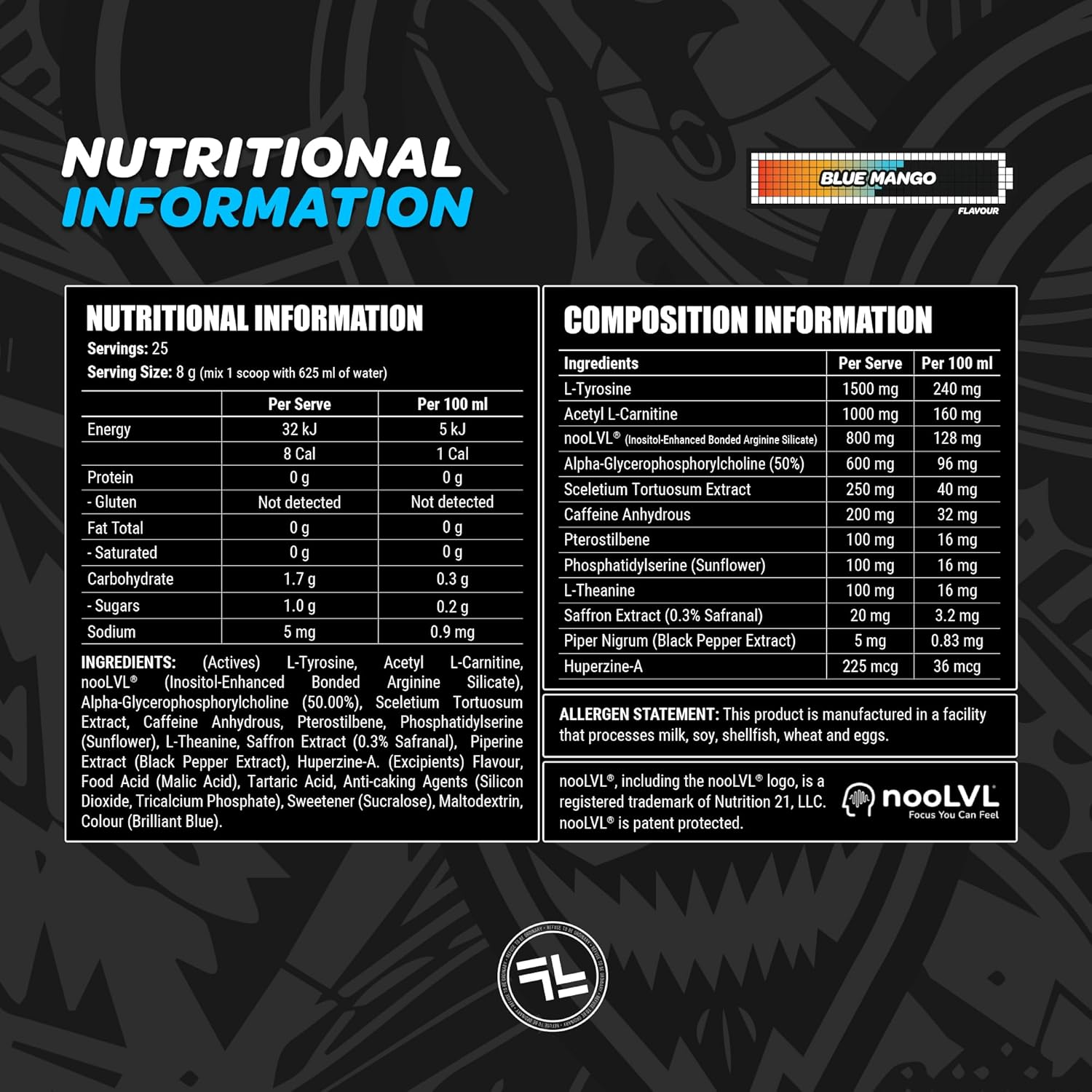 Faction Labs Attention Cheat Mode - Nootropic Pre Workout - 25 Servings, 400G Blue Mango (Mango) image number 2