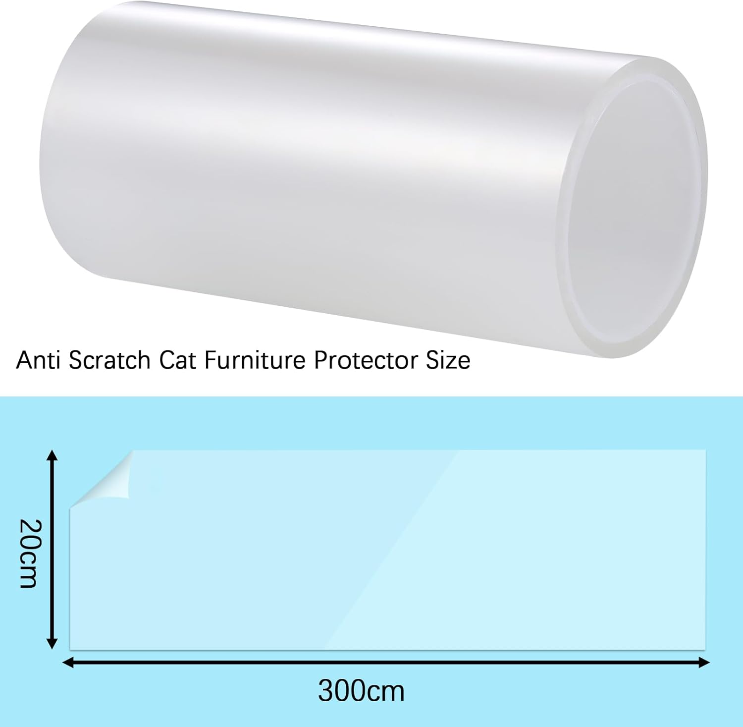 Hejo Door Protector from Dog Scratching, 20Cm&times;3M Door Scratch Protector, Clear anti Cat Scratch Furniture Protector, Flexible Cat Tape for Sofa, Doors, Screens, Cabinets, Walls image number 3