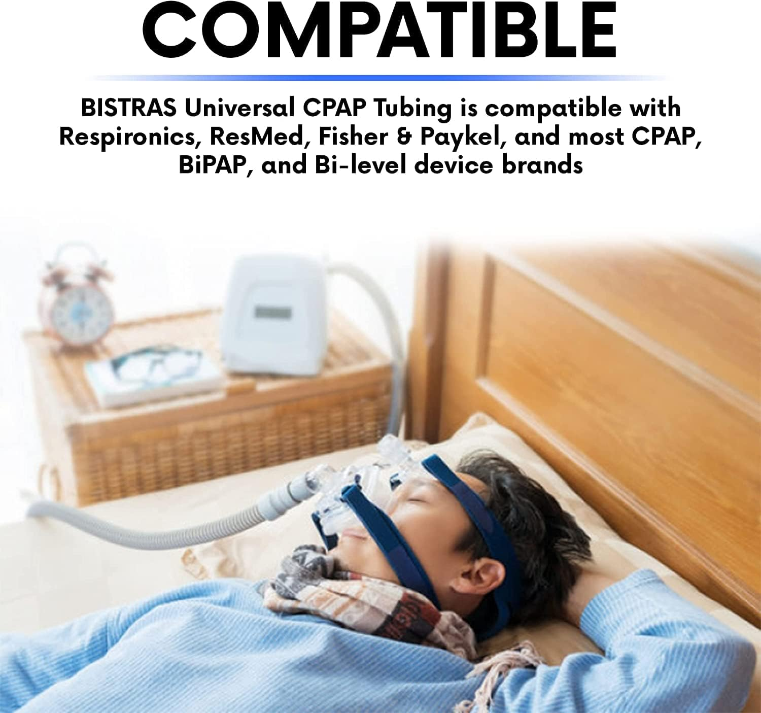 BISTRAS 6-Foot Universal CPAP Tubing - Compatible with All Major CPAP, Bipap and Most Machines (1Pack) image number 2