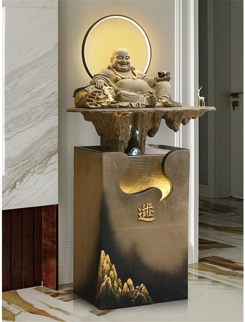 Outdoor Fountain Living Room Zen Fountain Company Housewarming Opening Gift Fortune Water Ornaments(Yellow) image number 2