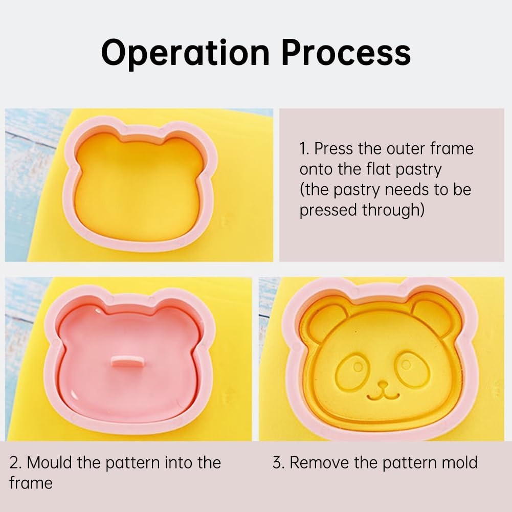 8PCS Cartoon Animal Cookie Cutters Set, Animal Plastic Cookie Stamps, Cute 3D Baking Molds for Biscuit, Fondant, Cheese, Chocolate,Diy Bakings Cake Fondant Pastry Baking Supplies image number 3