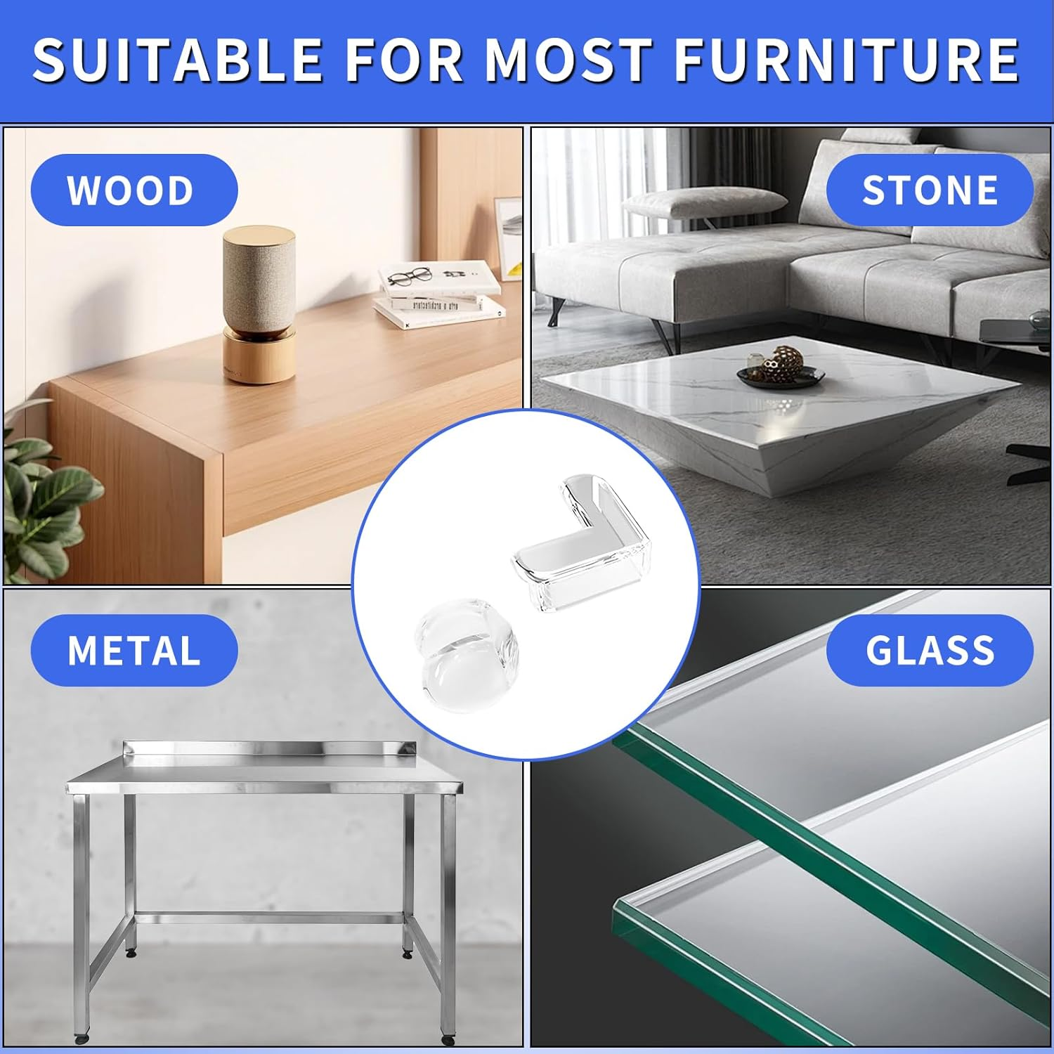 Corner Protector, 30 Pack Table Corner Protectors for Baby Guards, Clear Table Corner Protector for Corners and Edges image number 2