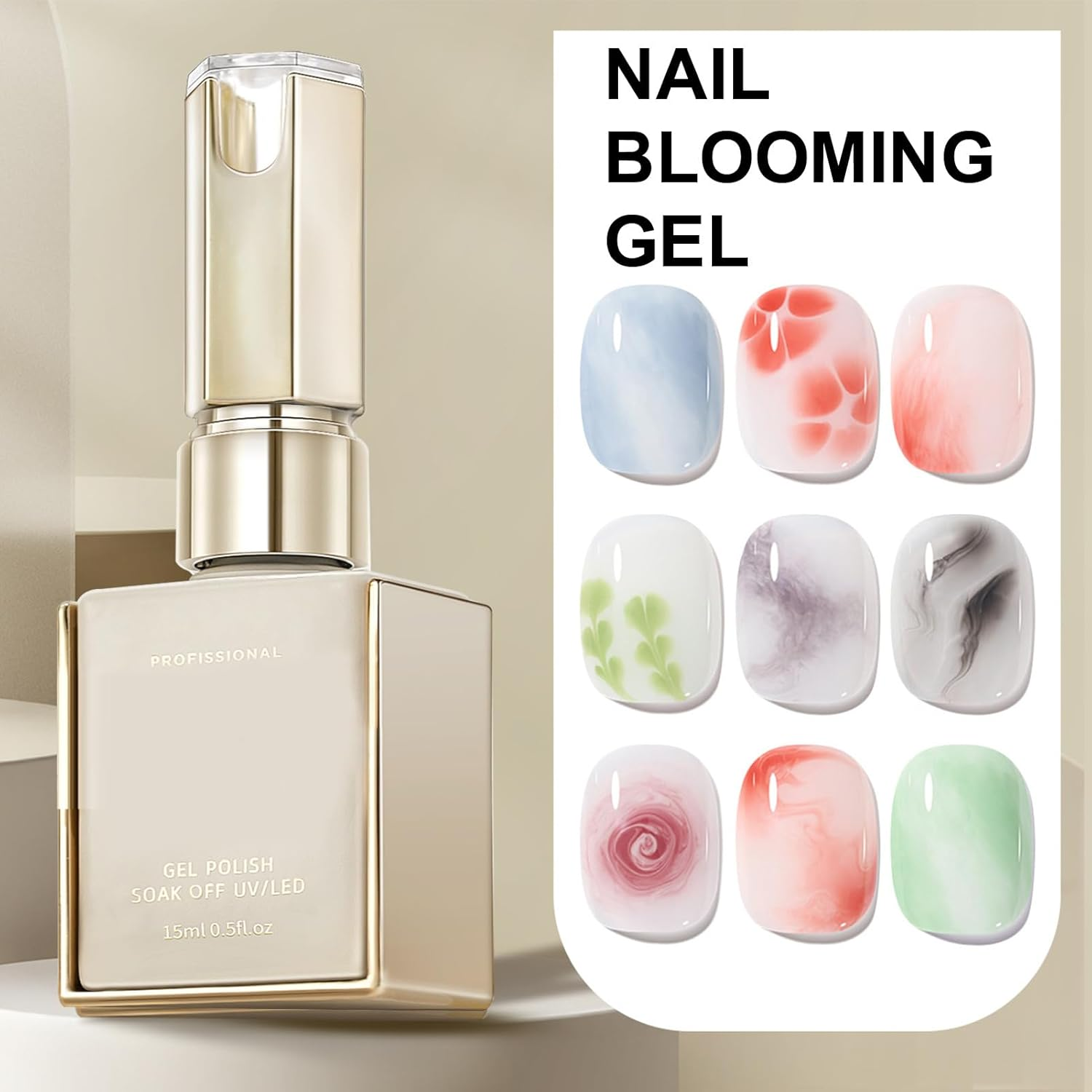 Nail Blooming Gel - 15Ml UV Blooming Stamping Top Coat - Safe Blossom Clear Fingernail Top Coat for Wife Sister Friend Daughter Girlfriend image number 1