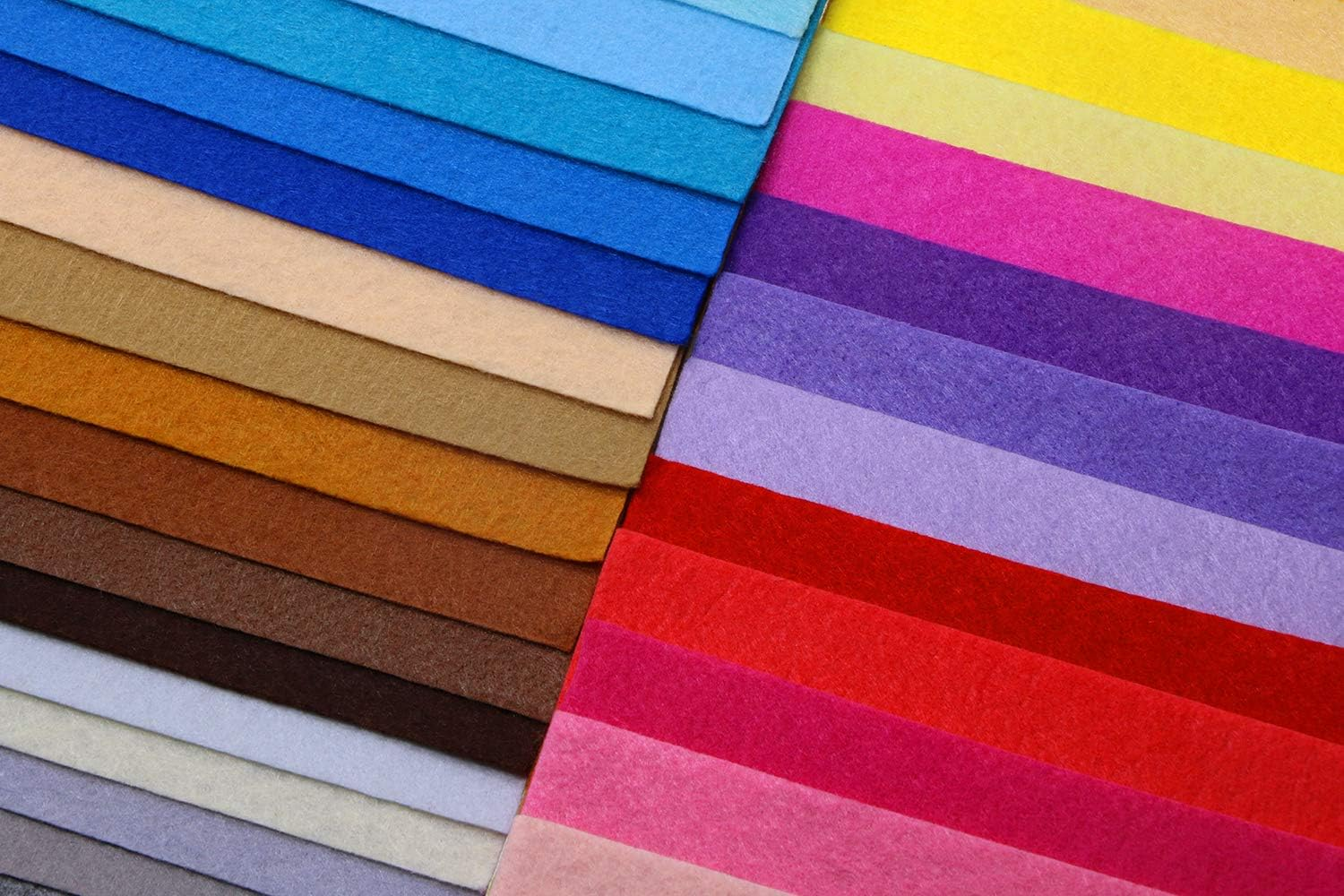 Shapenty 40 Assorted Colors 1MM Thick Small Felt Fabric Sheet Pieces Nonwoven Patchwork Sewing Felt Squares Pack for Kids Adult DIY Art Craft Project, 40PCS (40 Colors, 6 X 6 Inch) image number 5