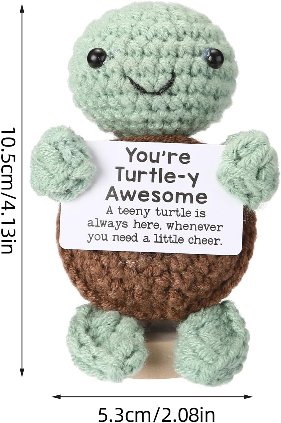 Rovyfota Emotional Support Crochet Gifts for Women&Men,Small Handmade Crochet Animals Cute Stuff,Inspirational Gifts for Coworker Friends Son Daughter, Emotional Motivational Decor (Turtle) image number 1