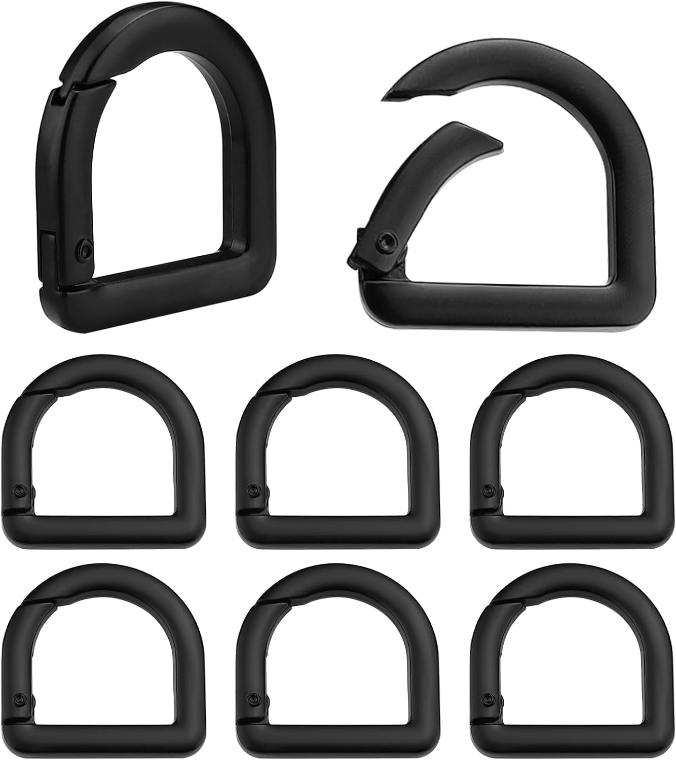 NEETUE 8 Pcs D Ring Clips Metal Key Ring 1 Inch Carabiner D Rings for Purse D Ring Spring Key for DIY Accessories Crafts