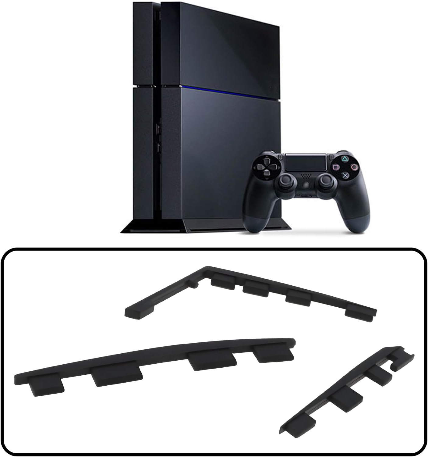 LT Easiyl 2 Sets Game Console Rubber Feet Set Compatible with PS4 CUH-1000 1000 Black image number 5