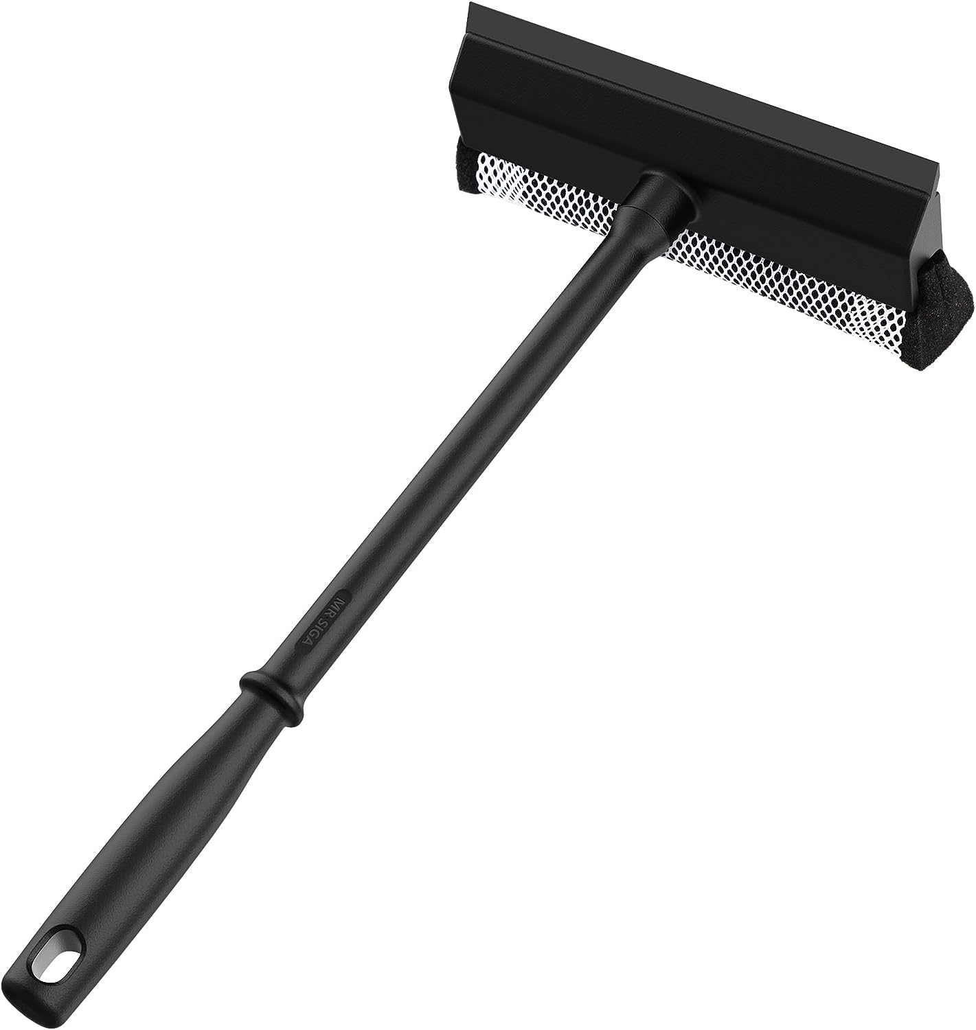 MR.SIGA Professional Squeegee for Car Windshield Cleaning, 2 in 1 Shower Door Squeegee with Handle & Window Washing Sponge, Black image number 2