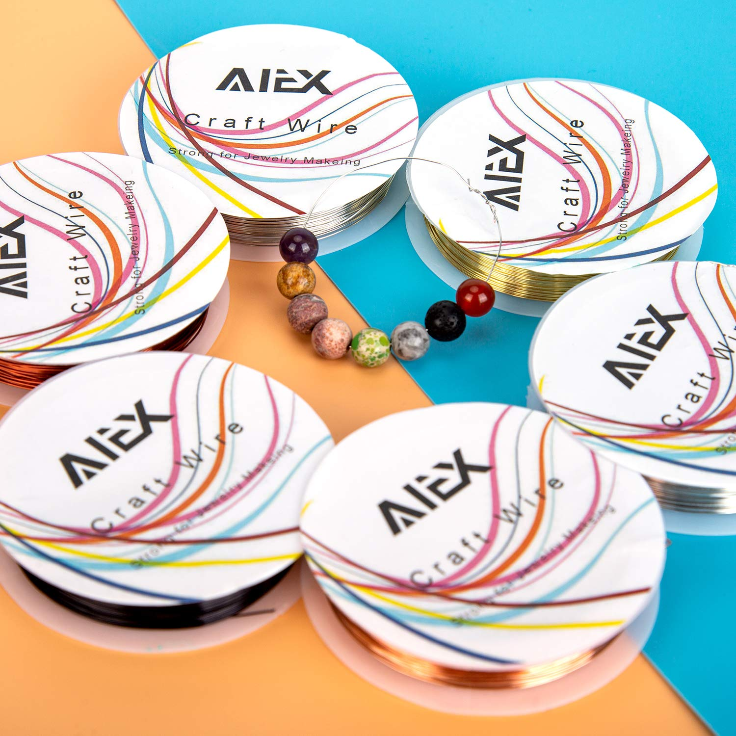 AIEX 6 Rolls 26 Gauge Tarnish Resistant Bare Copper Jewelry Wire for Crafts Beading Jewelry Making Supplies image number 3