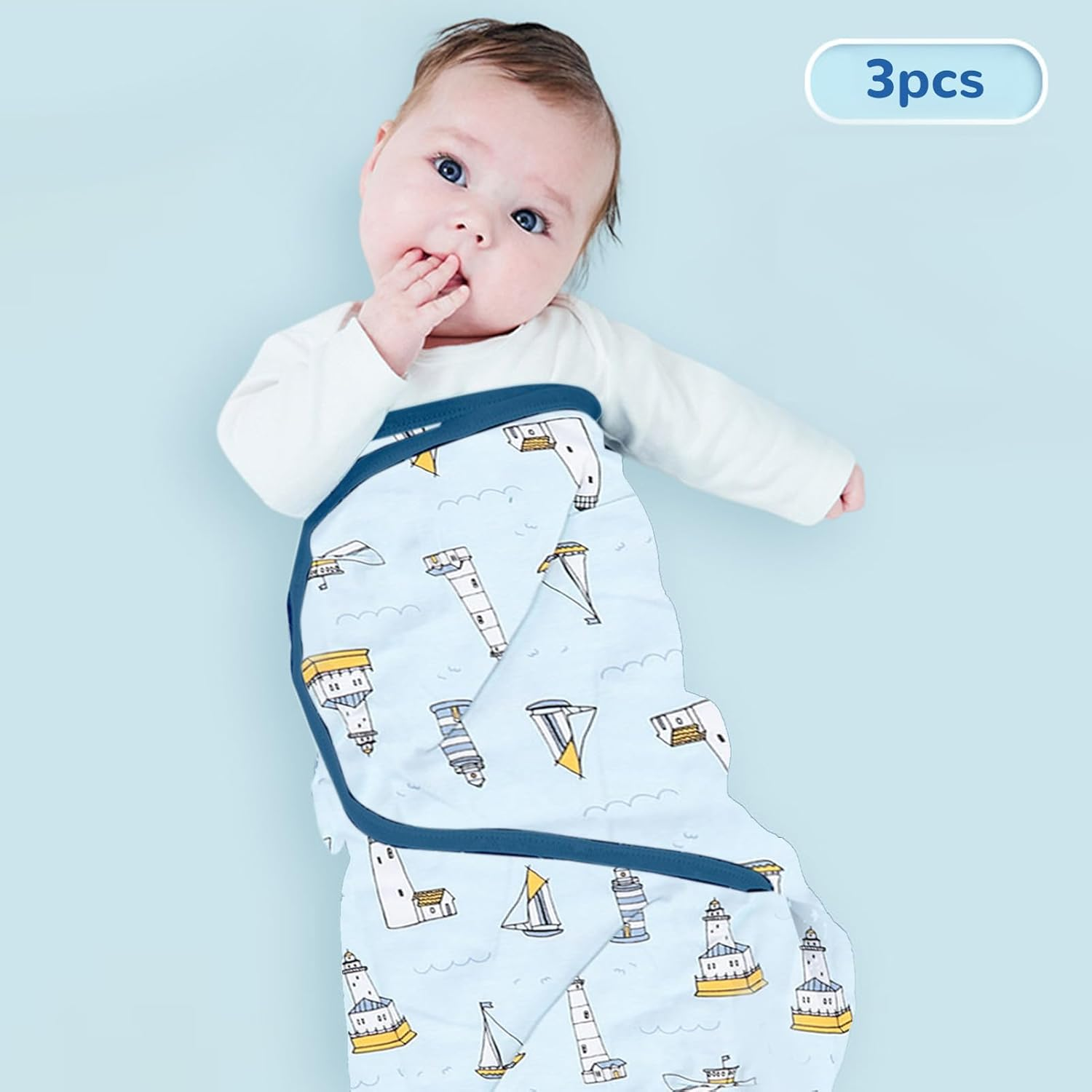 3 Pack Organic Baby Swaddle Sleep Sacks, Newborn Swaddle Sack, Ergonomic Baby Swaddles 0-2 Months, Baby Sleep Sack, Baby Swaddle, Blanket Wrap, Baby Swaddle Wrap, Baby Essentials image number 6