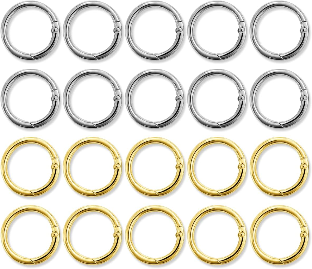 Purse Rings, 20 PCS Gold & Silver round Spring Clip for Bag, Purse, Handbag (32Mm/1.25In) image number 3