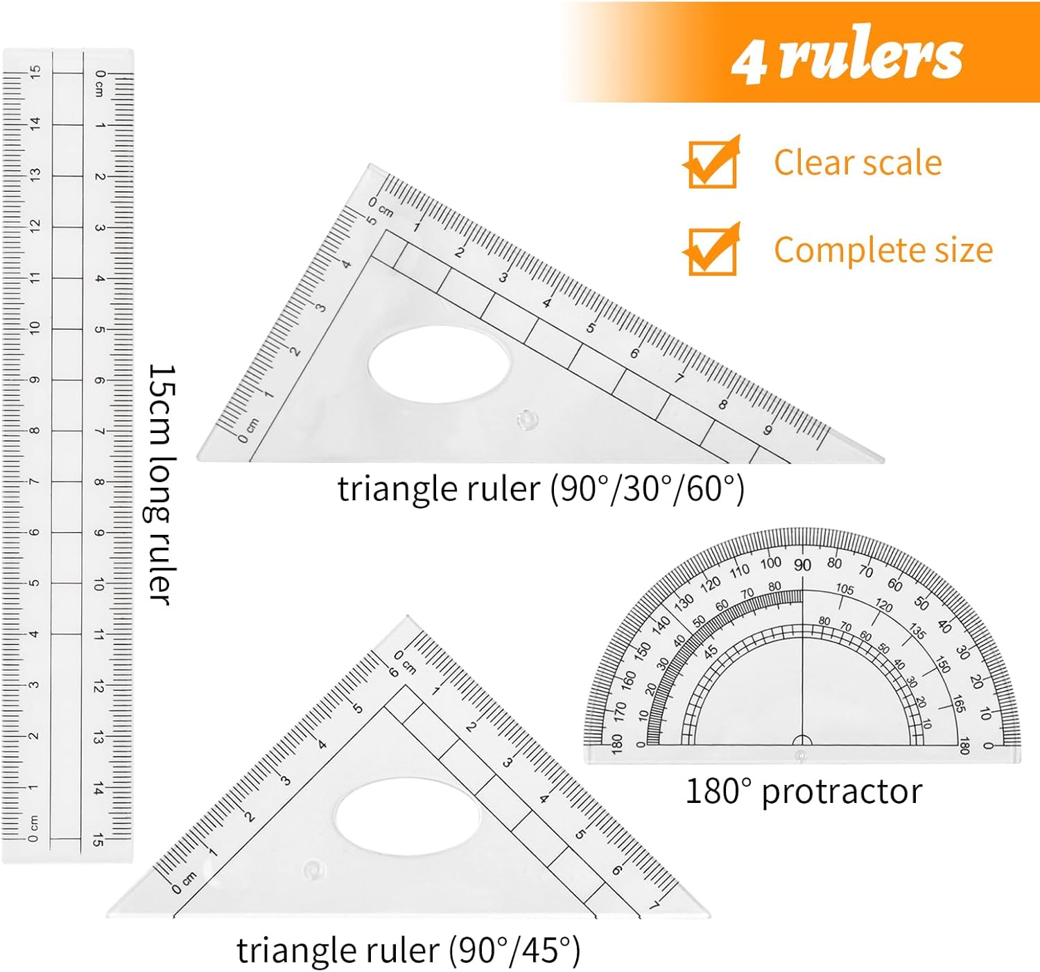 Pack of 10 Compass for Geometry Math Geometry Kit, Geometry Compass Set, Including Set Square, Lead Refills, Pencil, Eraser Sharpener for School Mathematics (Blue) image number 2