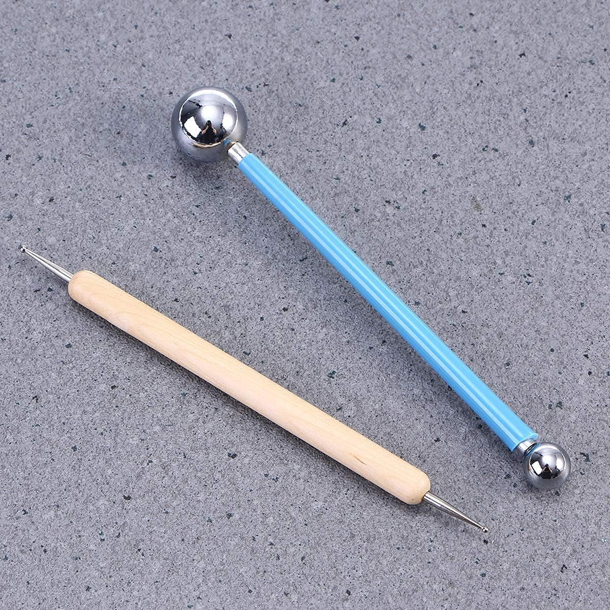 Es&sup3;Kube Nail Art Tool Set, Ball and Wooden Dotting Embossing Stylus for Nail Art - Set of 9 Pieces image number 3