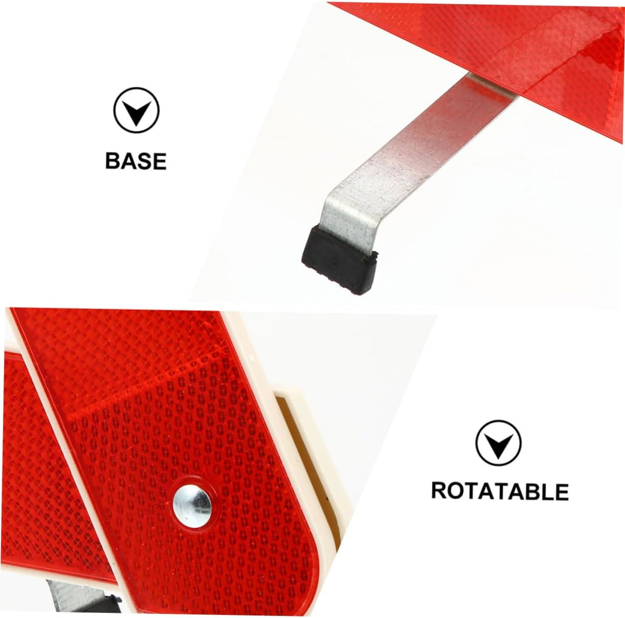 SOLUSTRE 3Pcs Reflective Road Markers Safety Triangles Emergency Triangles for Highway Warning Reflective Sign Roadside Reflectors image number 3