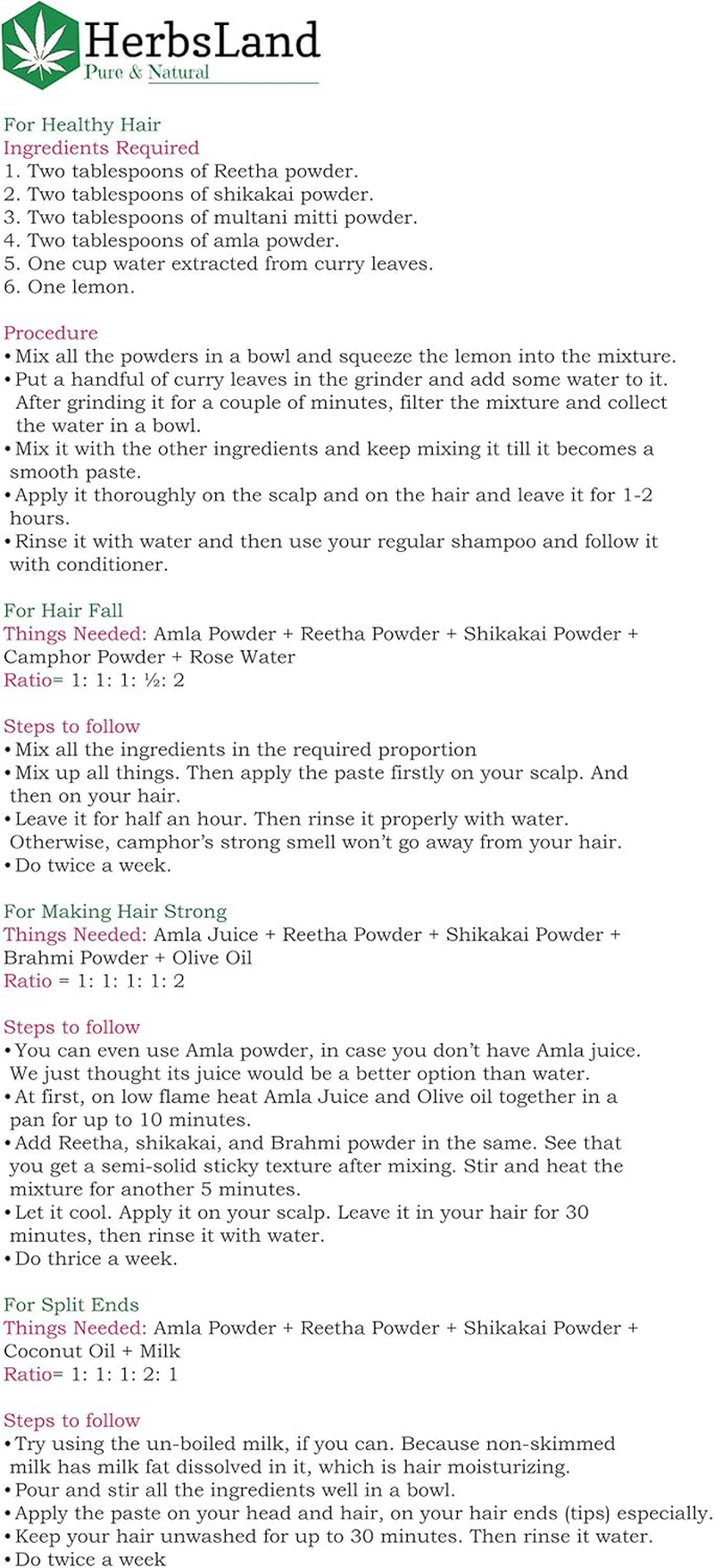 Herbsland&reg; Pure Bio Organic Reetha/Areetha/Ritha/Soapnuts Powder (Sapindus Mukorossi) for Skin and Hair Care | Scalp Treatment | Hair Growth | Natural Hair Shampoo (100 Gm) image number 1