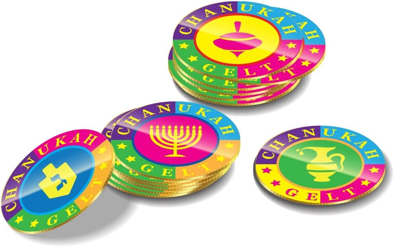 100 Medium Dreidels - Assorted Colors - Classic Chanukah Spinning Draidel Game and Prize - Bulk Value Pack - by Izzy 'N' Dizzy image number 1