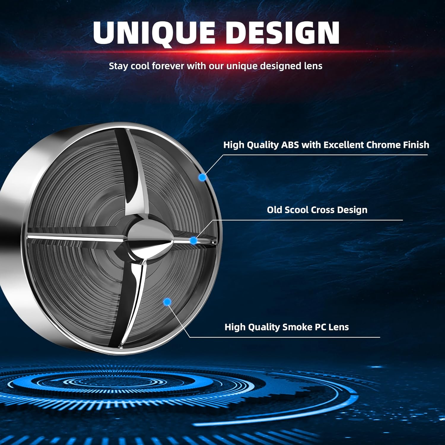 FATECIM 3 1/4" Turn Signal Light Covers Turbine Replacement Smoke Lenses Screw-In Style for Harley Touring Road Glide Road King Electra Glide Heritage Softail Fatboy Softail Springer Chrome Bezel image number 4