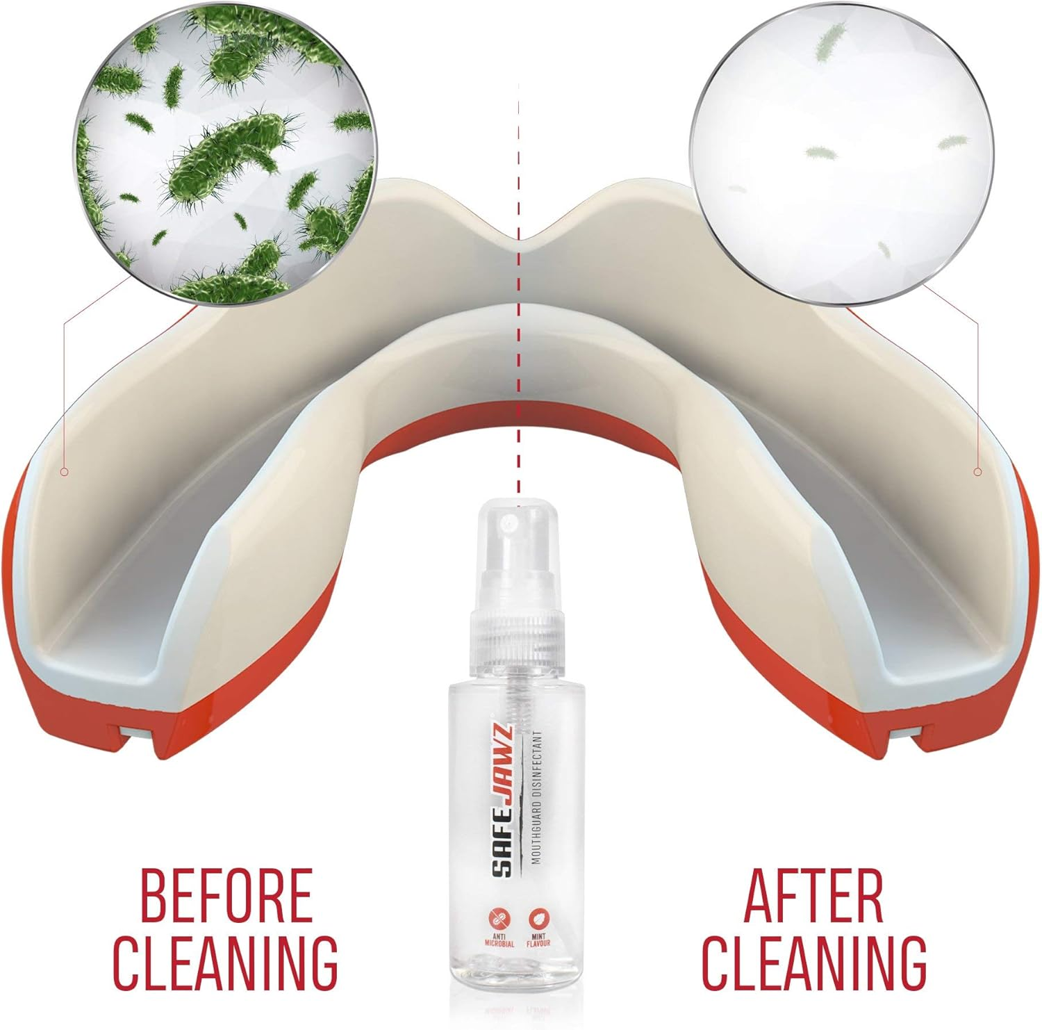 SAFEJAWZ Freshner Spray for Sports Mouthguards, Adults and Junior Gum Shield Spray for Boxing, Basketball, Lacrosse, Football, MMA, Martial Arts, Hockey and All Contact Sports image number 2