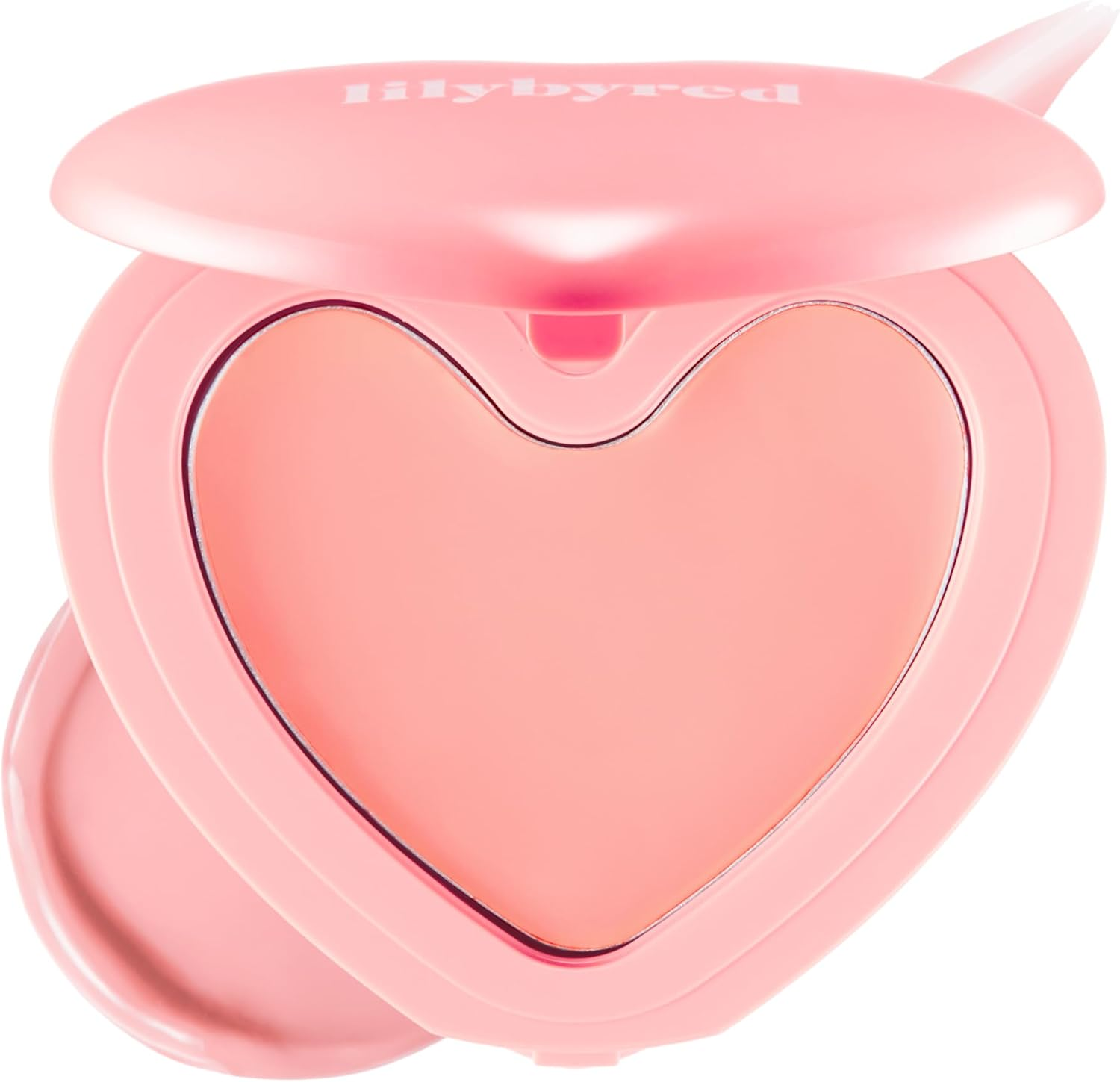 Lilybyred Luv Beam Cheek Balm | Heart-Shaped Korean Cream Blush, Semi-Matte Finish, Long-Lasting, Blendable & Buildable, Soft Creamy Texture, Lightweight, Natural Flush, 0.12 Oz. (06 Fluffy Peach)