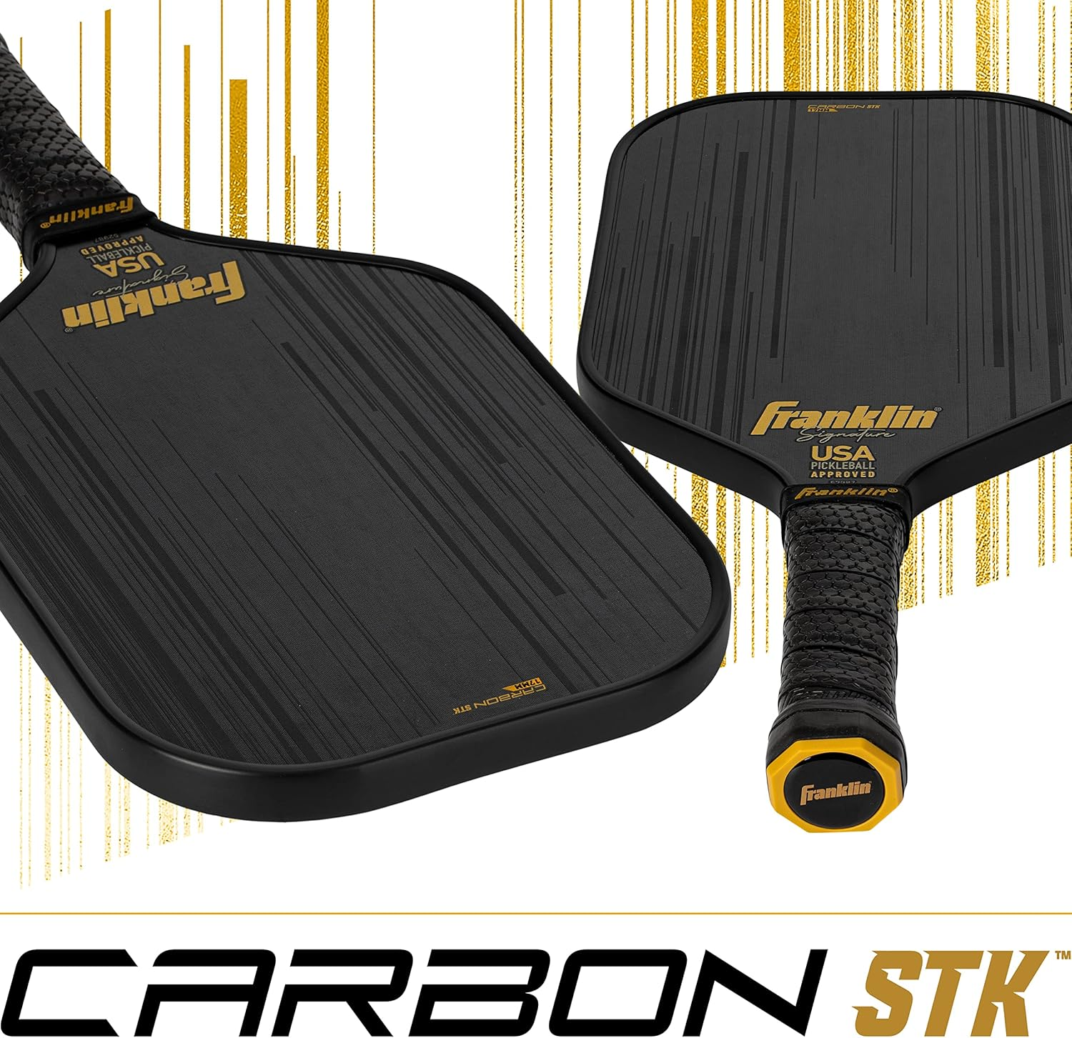 Franklin Sports Pro Pickleball Paddles-Signature Series STK Carbon Fiber-Pickleball USAPA Approved-Polypropylene Core