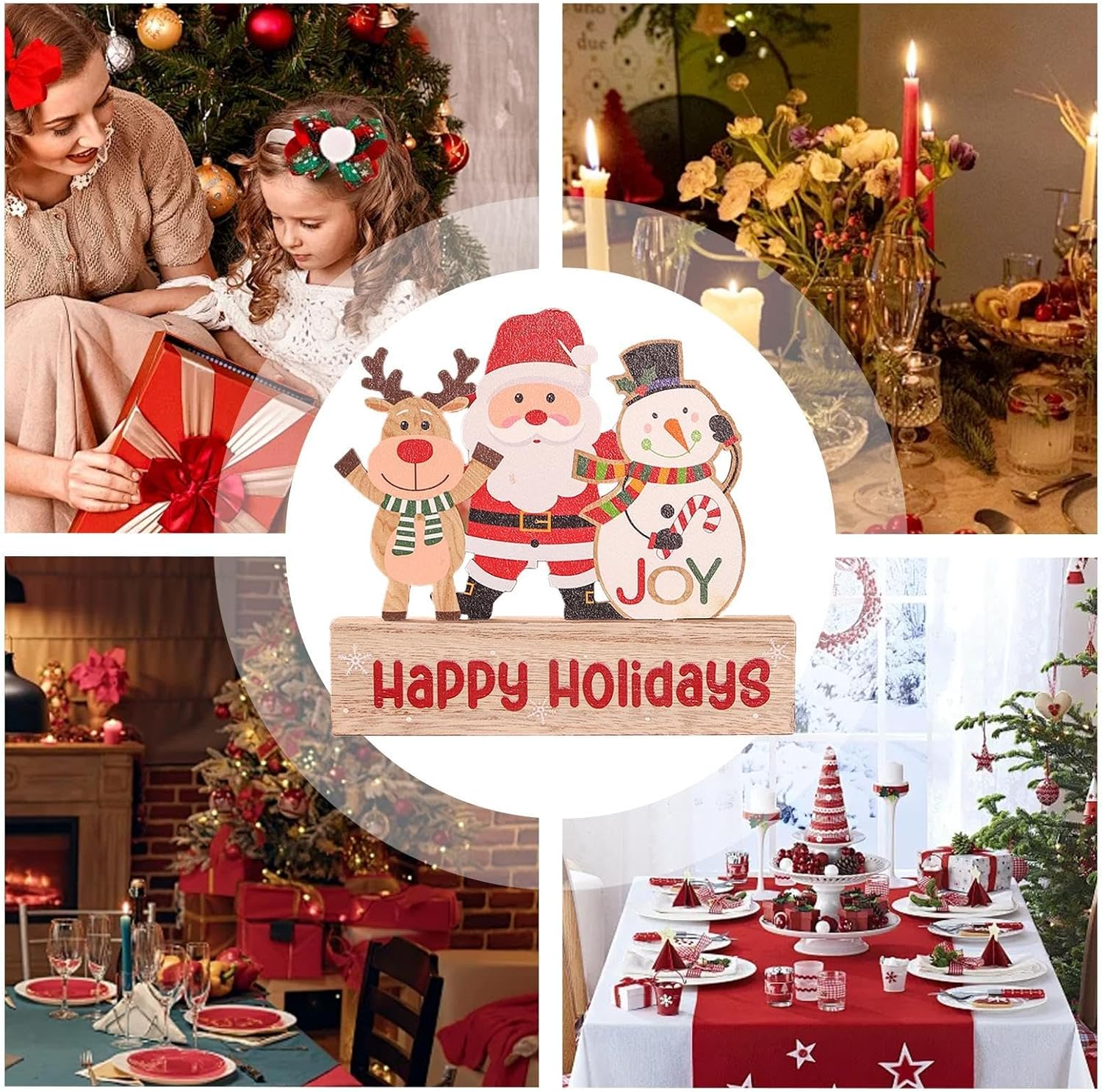 Wooden Table Top Christmas Decorations,Christmas Desk Decorations - Christmas Tabletop Signs, Christmas Tabletop Decoration, Elk image number 5