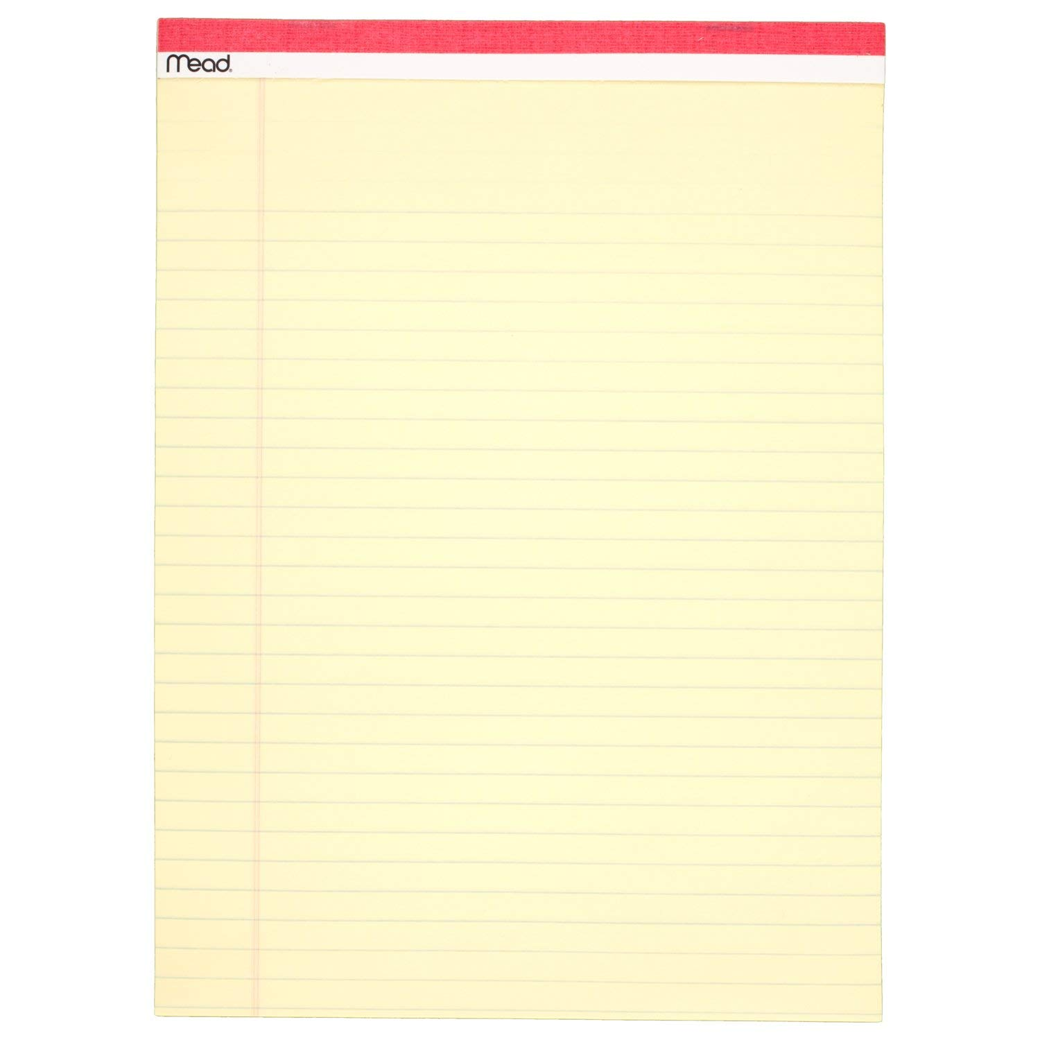 Mead Legal Pad Writing Pads, 6 Pack, Wide Ruled Paper, 8-1/2" X 11-3/4", 50 Sheets, Great for Use as Home Office Supplies, Memo Pads, Note Pads, or Steno Pads, Letter Writing, Canary Yellow (59386)