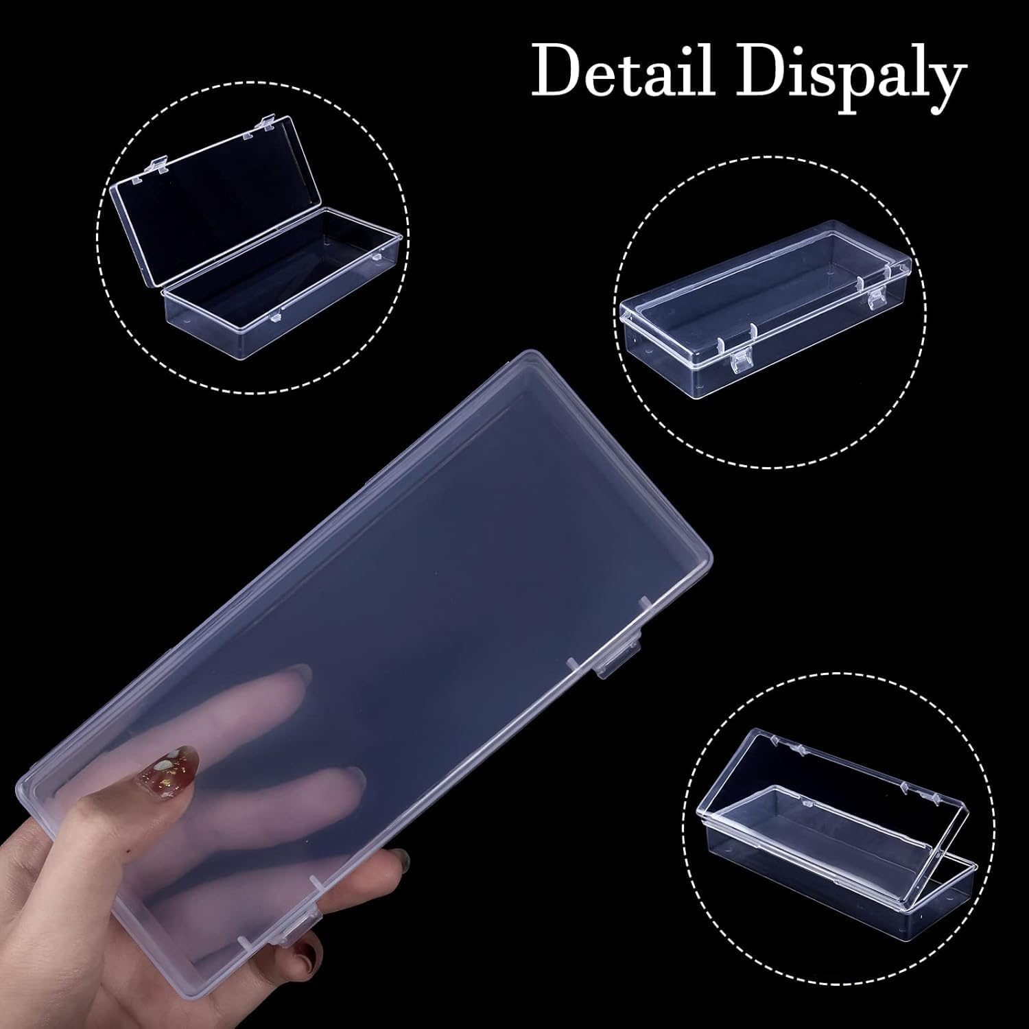 Small Plastic Storage Containers with Hinged Lids, Clear Stackable PP Boxes for Crafts, Jewellery and Accessories, 6Pcs Organiser Case for Home or Office &ndash; Haheihei