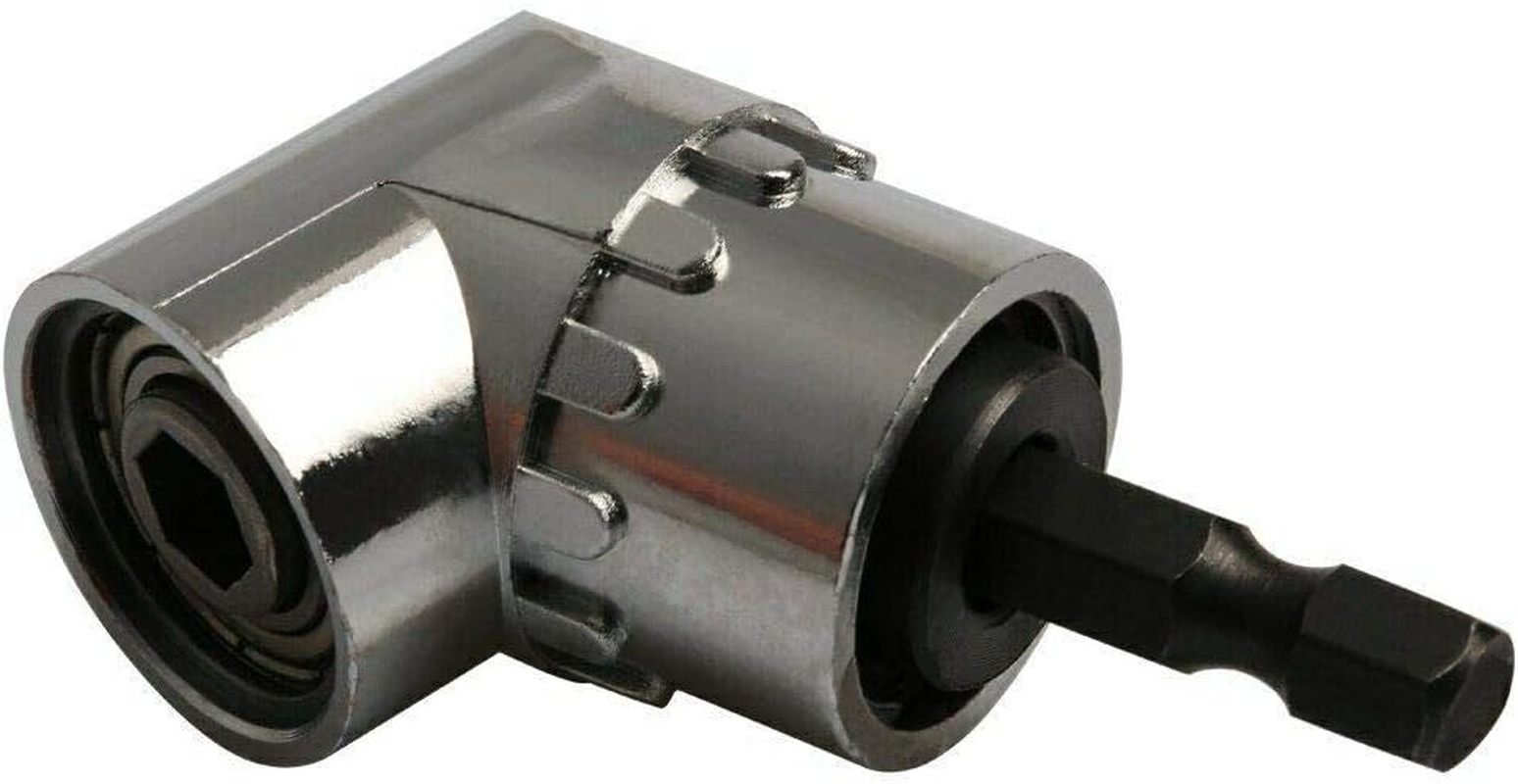 EZONEDEAL Right Angle Drill Attachment, 105 Degree Right Angle Driver, Angle Power Screwdriver Drill Extension Attachment, 1/4 Inch Hex Shank Drill Bits Screwdriver Socket Holder Adapter (Small) image number 3