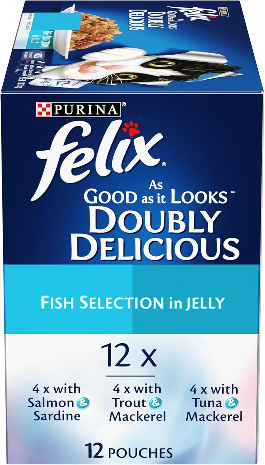 Felix as Good as It Looks Doubly Delicious Fish Selection in Jelly Wet Cat Food, 85 G (Pack of 12) image number 5