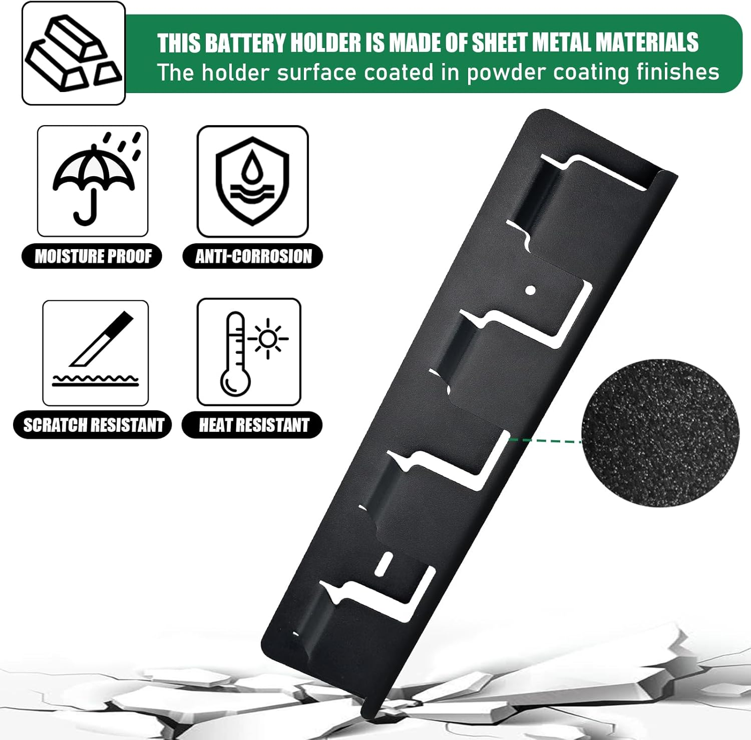 Otuiaim Wall Mount for 4 Batteries PBA 18 V Compatible with Bosch Home and Garden Drills, Reinforced Solid Steel Battery Holder Universal for Tool Battery, Mounting on Perforated Walls & Walls image number 1