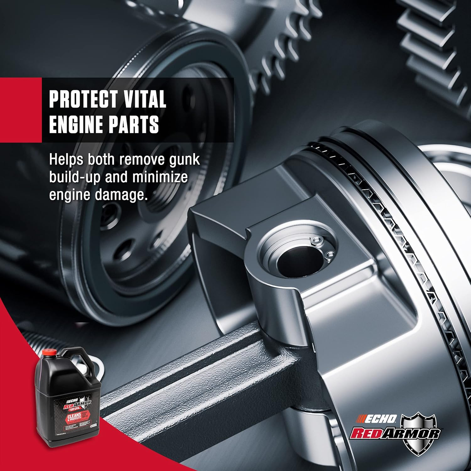 Echo Products 6550050 Red Armor Oil Mix 2-Cycle2-Stroke High Performance, Semi-Synthetic, Clean and Protect against Carbon Build Up, Outdoor Power Equipment Engine Formula 128 Fl Oz, (1 Gal.) image number 5