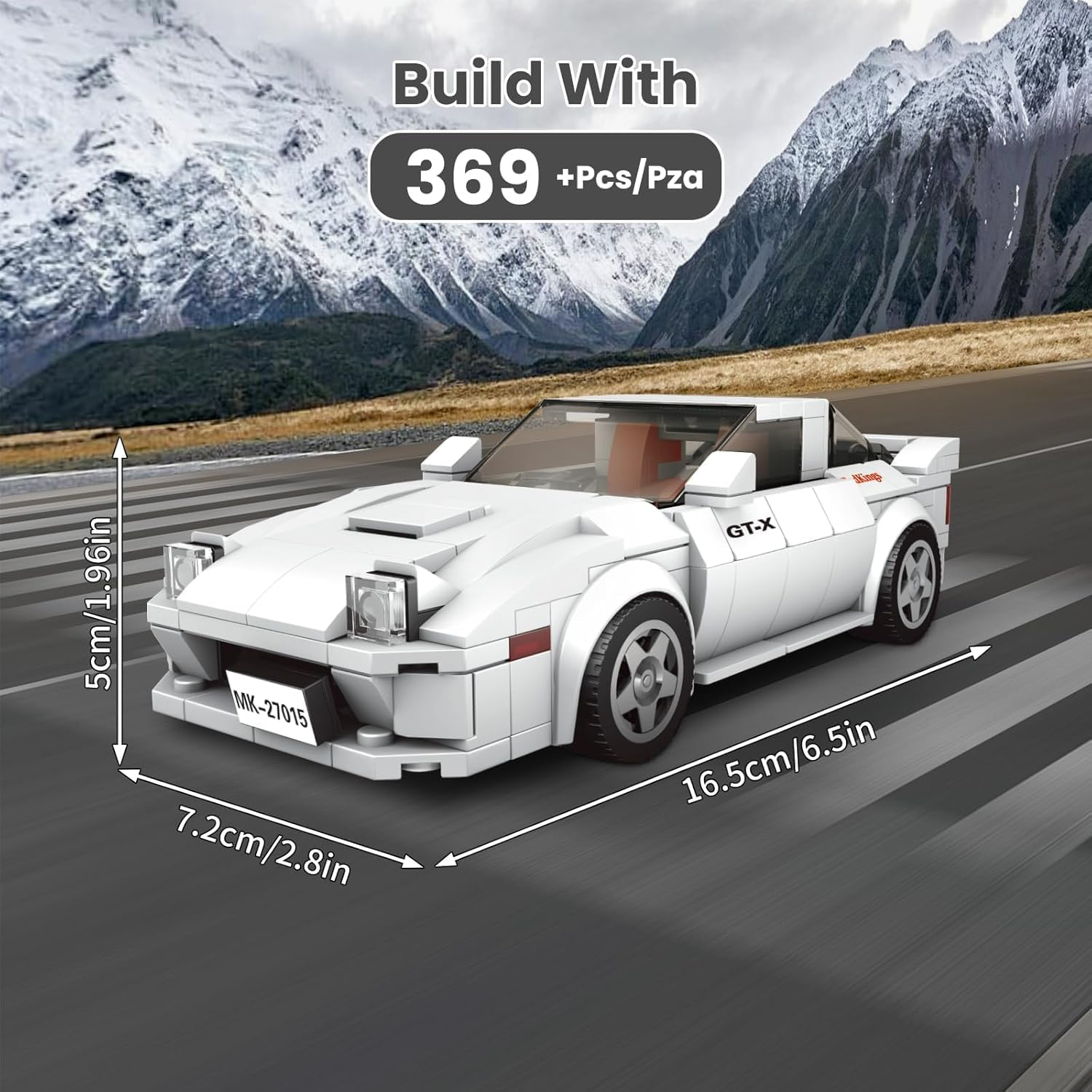 Mould King Speed Champions Mazda RX-7 FC3S Model Car Building Kit with Display Box, 27015 Initial D Realistic Car Building Blocks, Race Car Toy for Adults and Kids 8+, 369 PCS image number 1