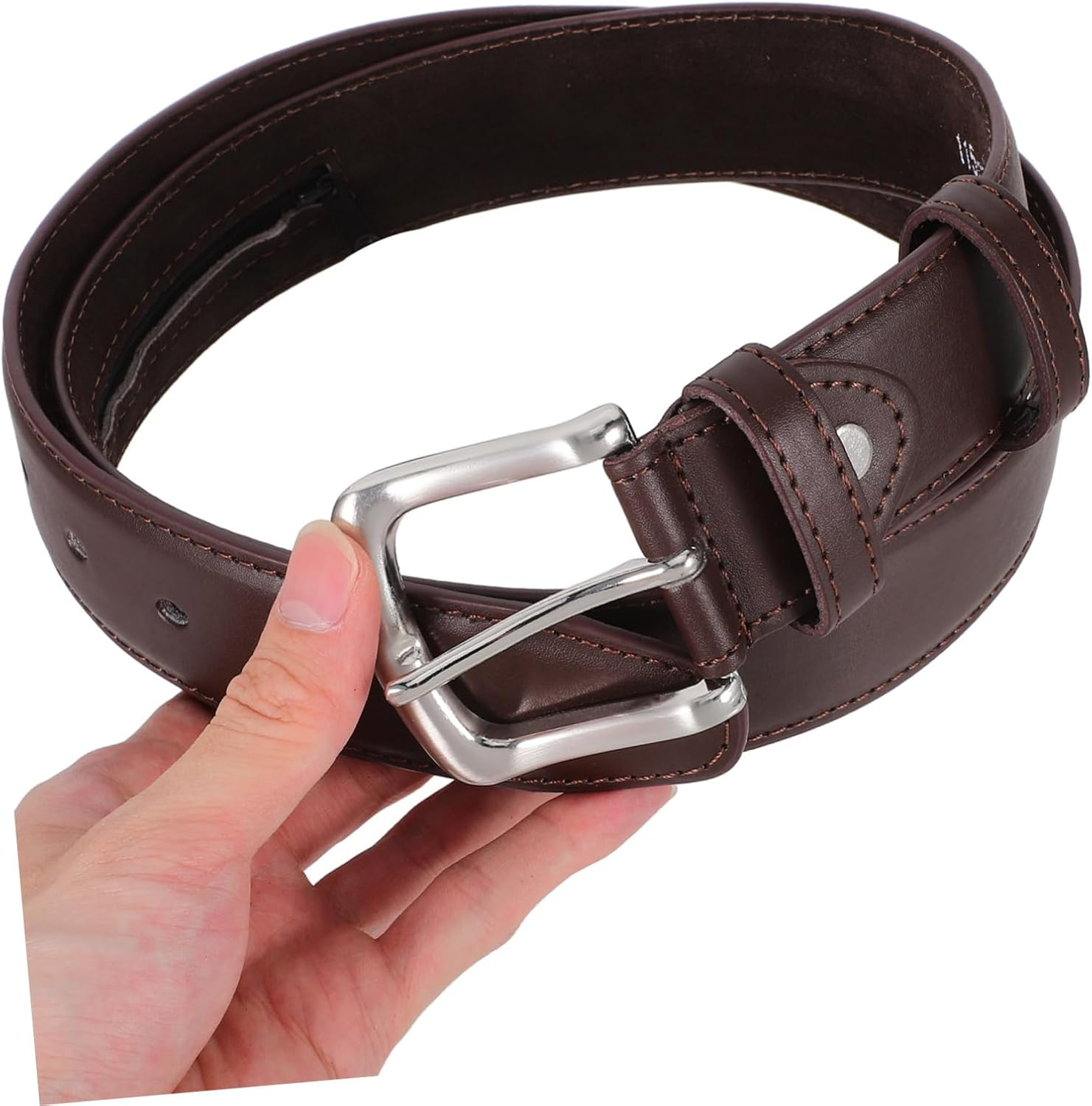 Alasum Hidden Money Pocket Travel Belt for Men Brown Waistband with Unique Zipper Design Discreet Storage for Valuables Cashsafe Theft Wallet for Travel image number 5
