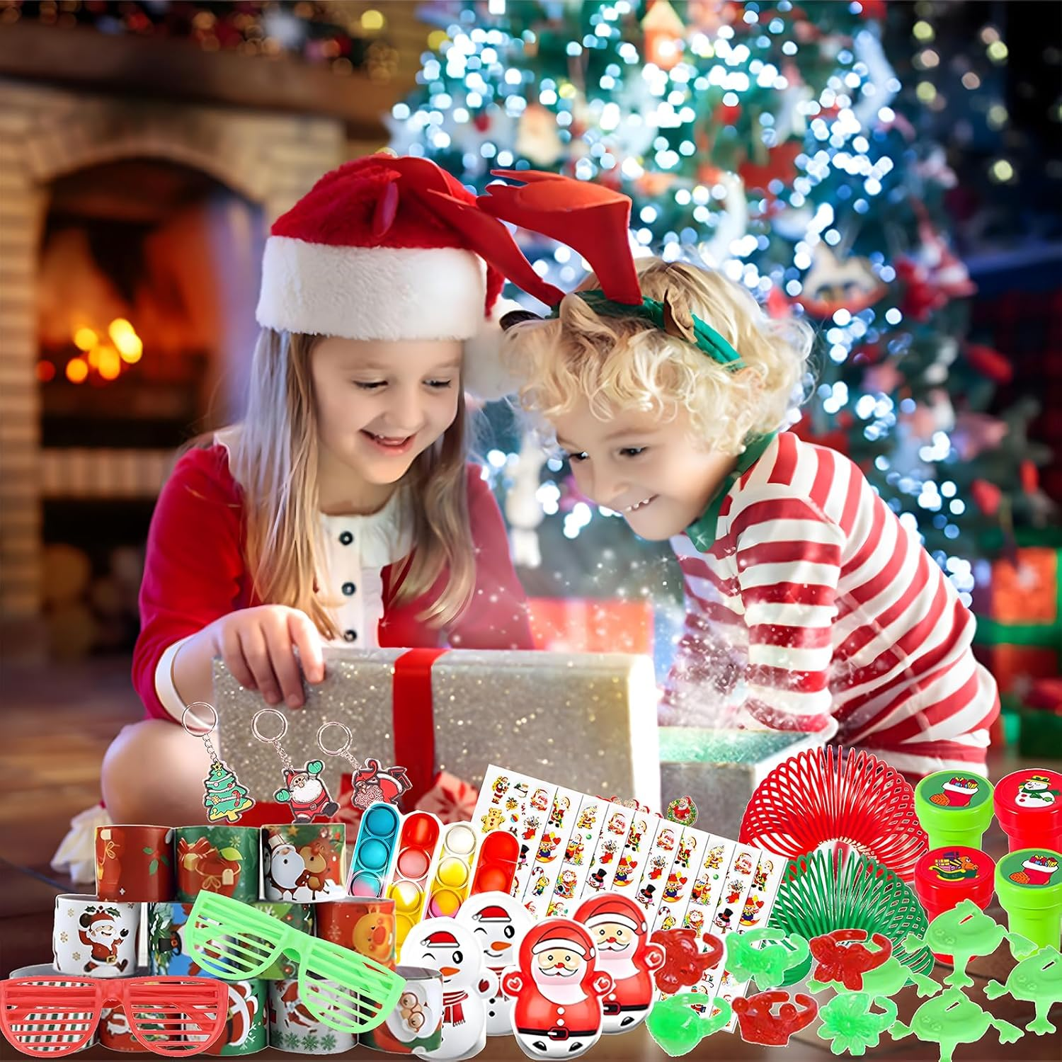 123Pcs Christmas Party Favors Toys for Kids Stocking Stuffers Birthday Party Gifts Carnival Prizes Goodie Bag Pinata Fillers Treasure Box School Classroom Rewards Christmas Theme Toys Bulk image number 4