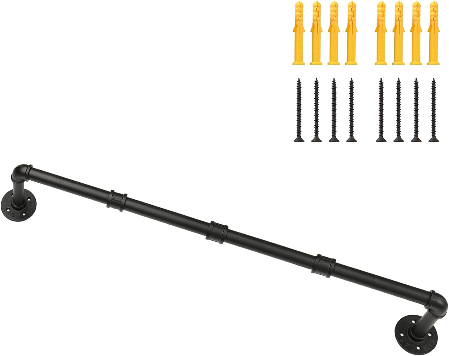 Industrial Gold Pipe Clothing Rack, Wall Ceiling Mounted Clothes Garment Rack 30'', Iron Golden Pipe Clothes Hanging Bar, Heavy Duty Metal Rod for Retail Display Closet Storage