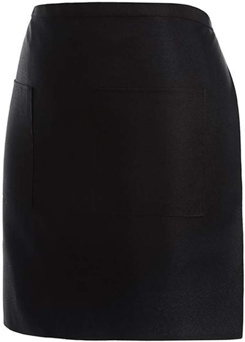SENRISE Waist Apron Waist Apron with 2 Pockets, Waiter Server Short Half Aprons for Women Men, Waitress Aprons - Cotton Short Apron for Kitchen Restaurant - Black-20Pcs image number 1