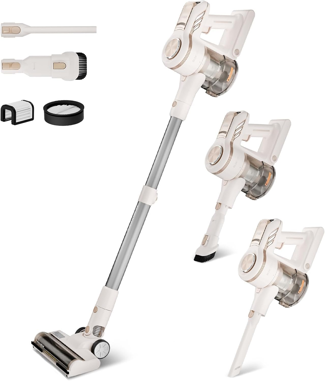 MIUI Cordless Upright Vacuum Cleaner, M2 Powerful Suction Brushless Motor, V-Shaped Anti-Hair Tangle Brush, Auto-Speed Adjustment, Stick Vacuum for Hard Floor,Carpet,Pet Hair image number 3