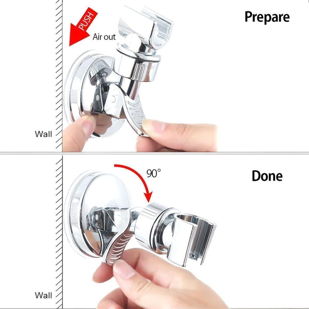 1X Adjustable Bracket Suction Shower Head Handset Holder Bathroom Wall Mount image number 3
