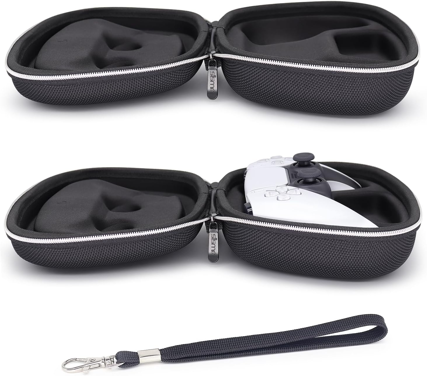 Sisma Travel Case Compatible with PS5 Dualsense Wireless Controller, Playstation 5 Controller Holder Home Safekeeping Protective Cover Storage Case Carrying Bag - Black image number 1