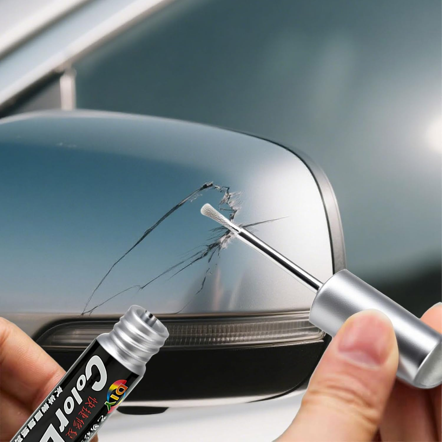 3 Pcs Car Scratch Remover Pen,Touch up Paint Pen,Silver Spray Paint, for Car Suitable for Cars Repainting Cover and Repair Scratches, Suitable for Cars, Suv, Truck, Rv, Bicycle(Silver)